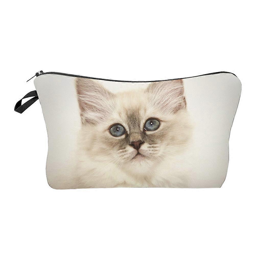 Make Up Bags For Women Multi Functional Travel Bag Rectangular Style Cute Cat Pattern Waterproof 1Set