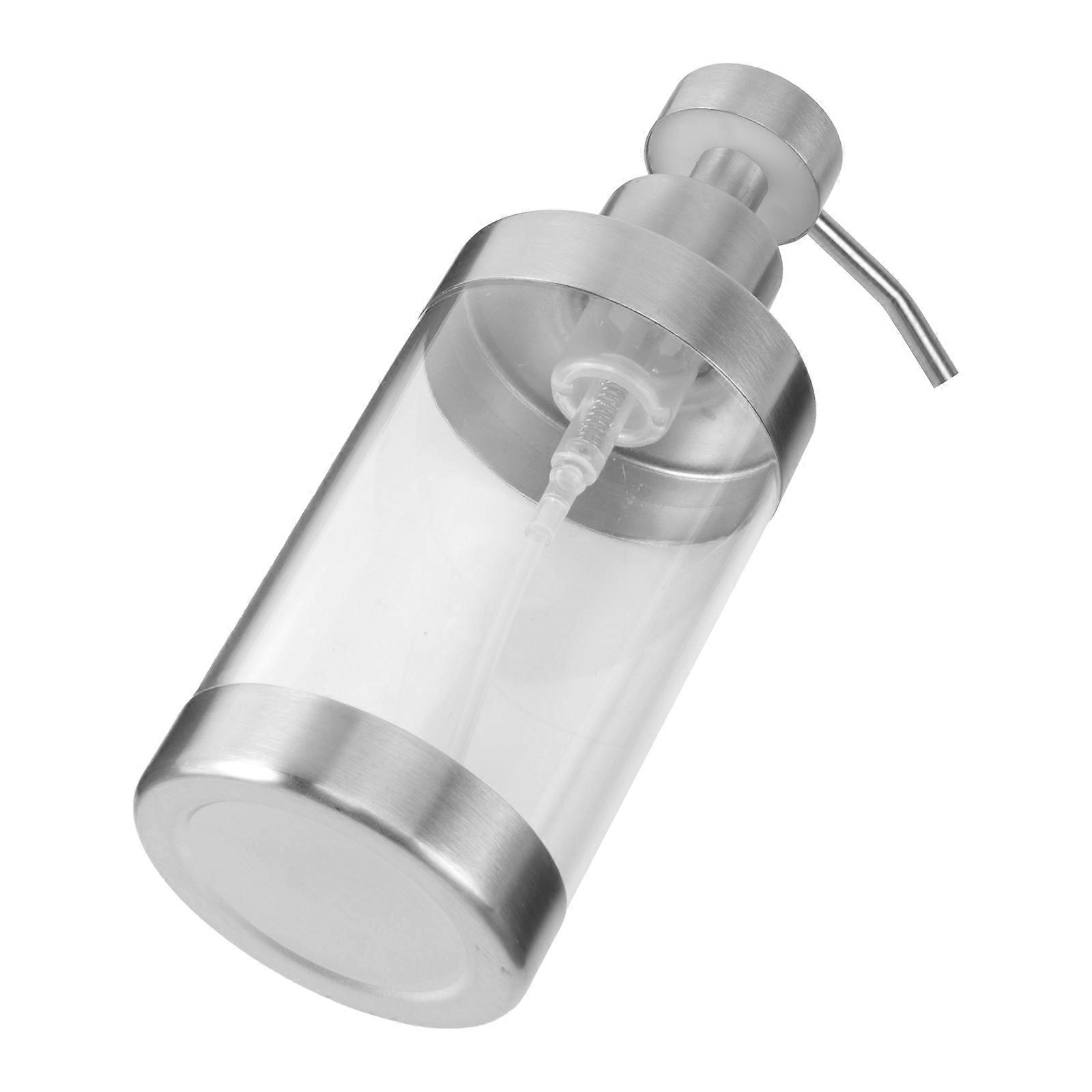 Manual Push Soap Dispenser Foaming Lotion Elegant Cylindrical for Daily Use 16.6x6.6cm 304 Stainless Steel 1Pack