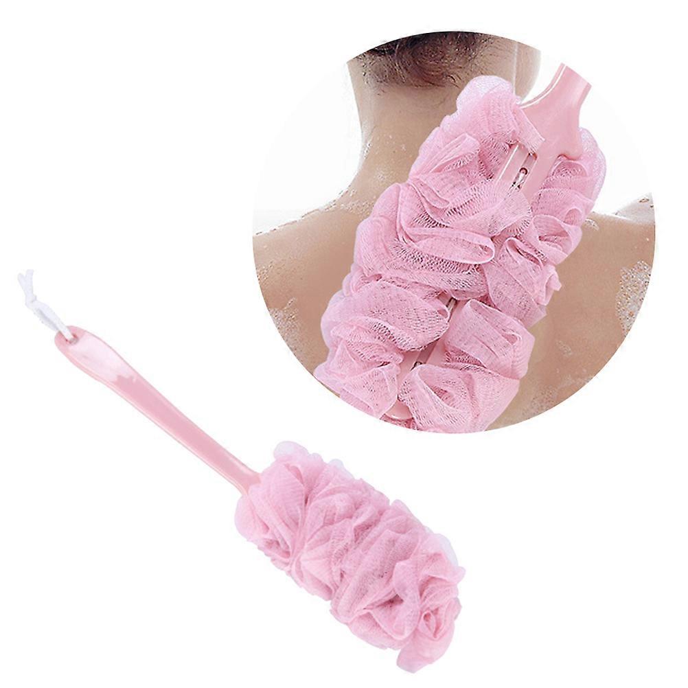 Back Bath Brush Mesh Gauze Scrubber Pink 42.5 X 12 X 12Cm Exfoliating 1Set