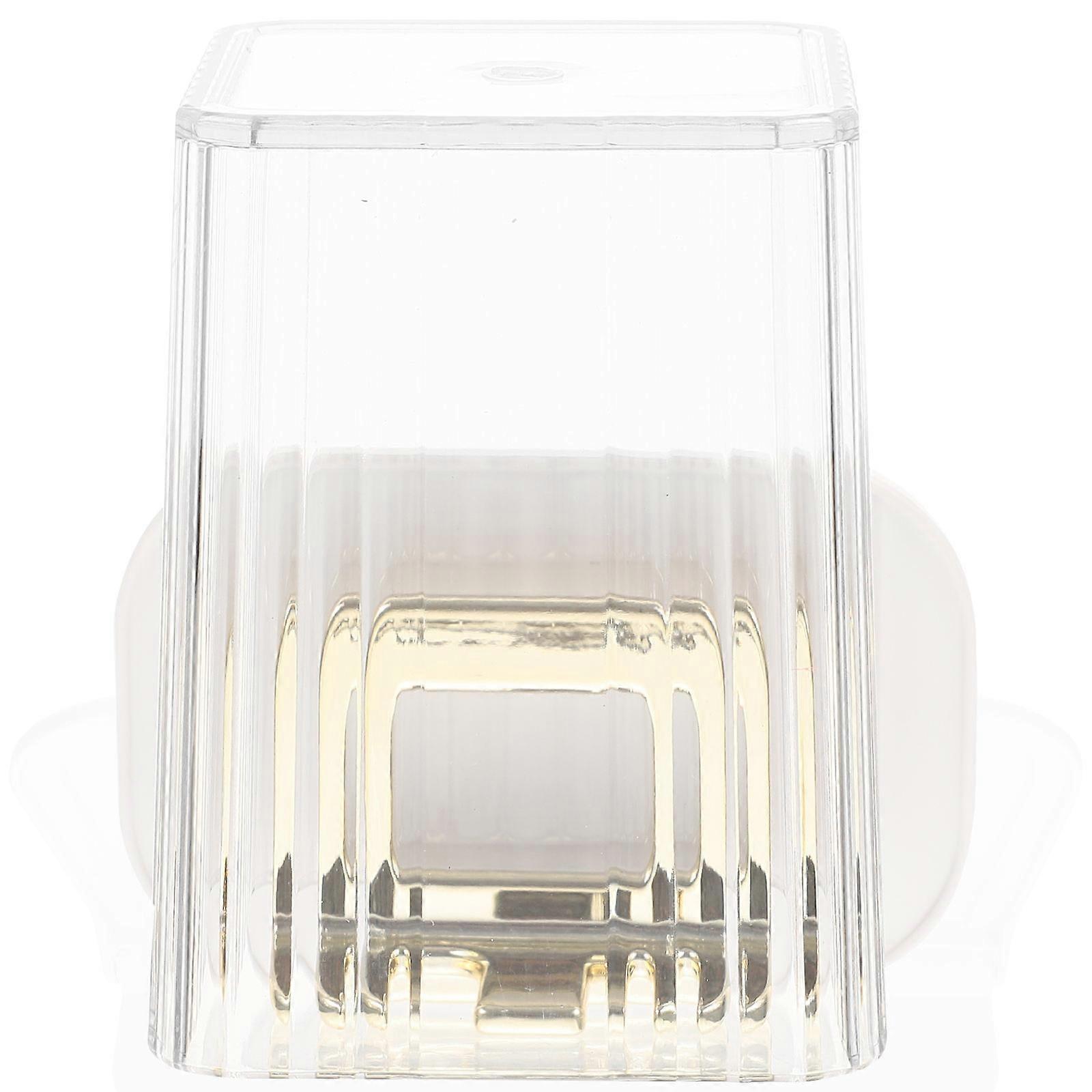 Toothbrush Shower Holder 1Set Wall Mounted Bathroom Accessory Transparent Plastic Material Storage Solution