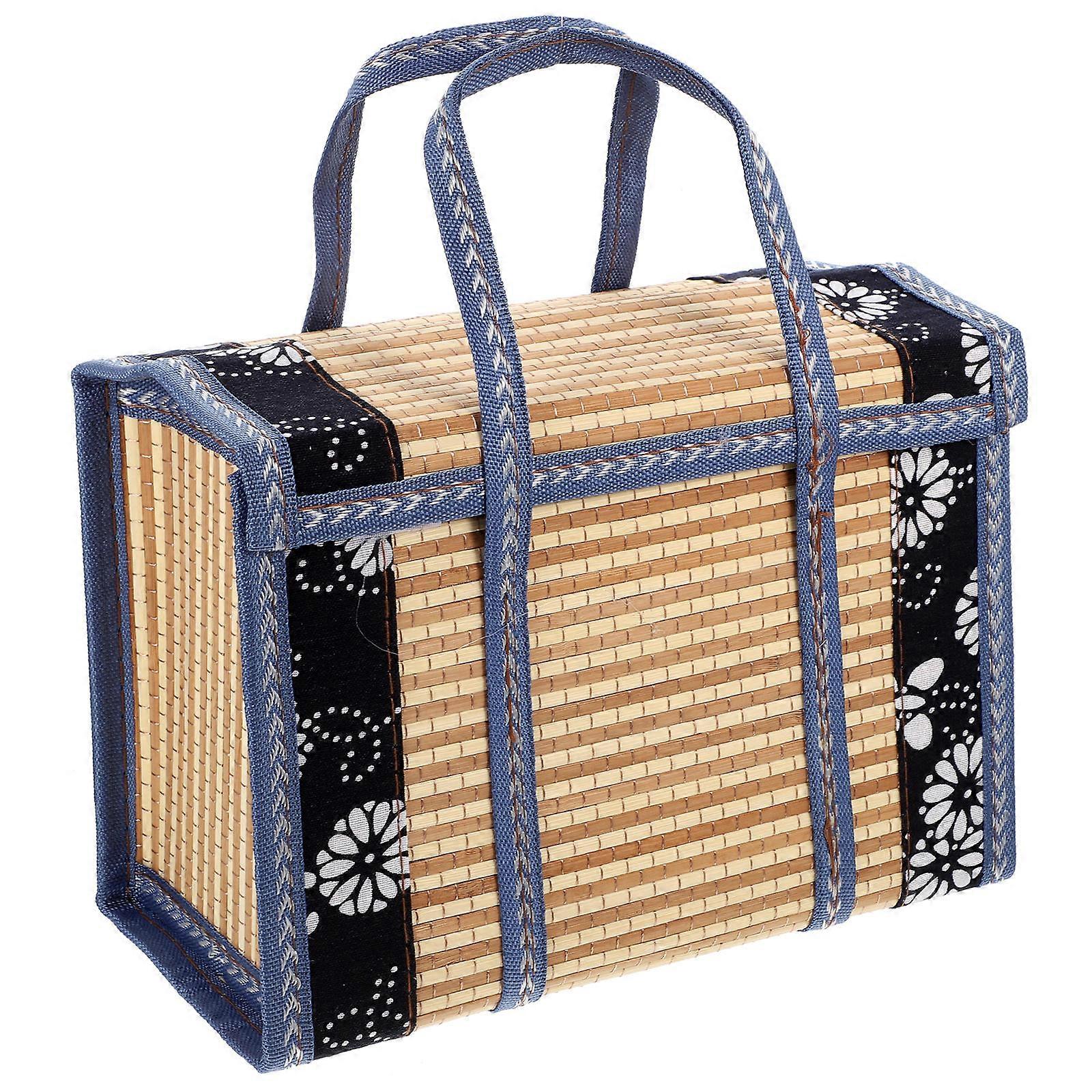 Gift Packing Basket Bamboo Woven with Handheld Storage Basket