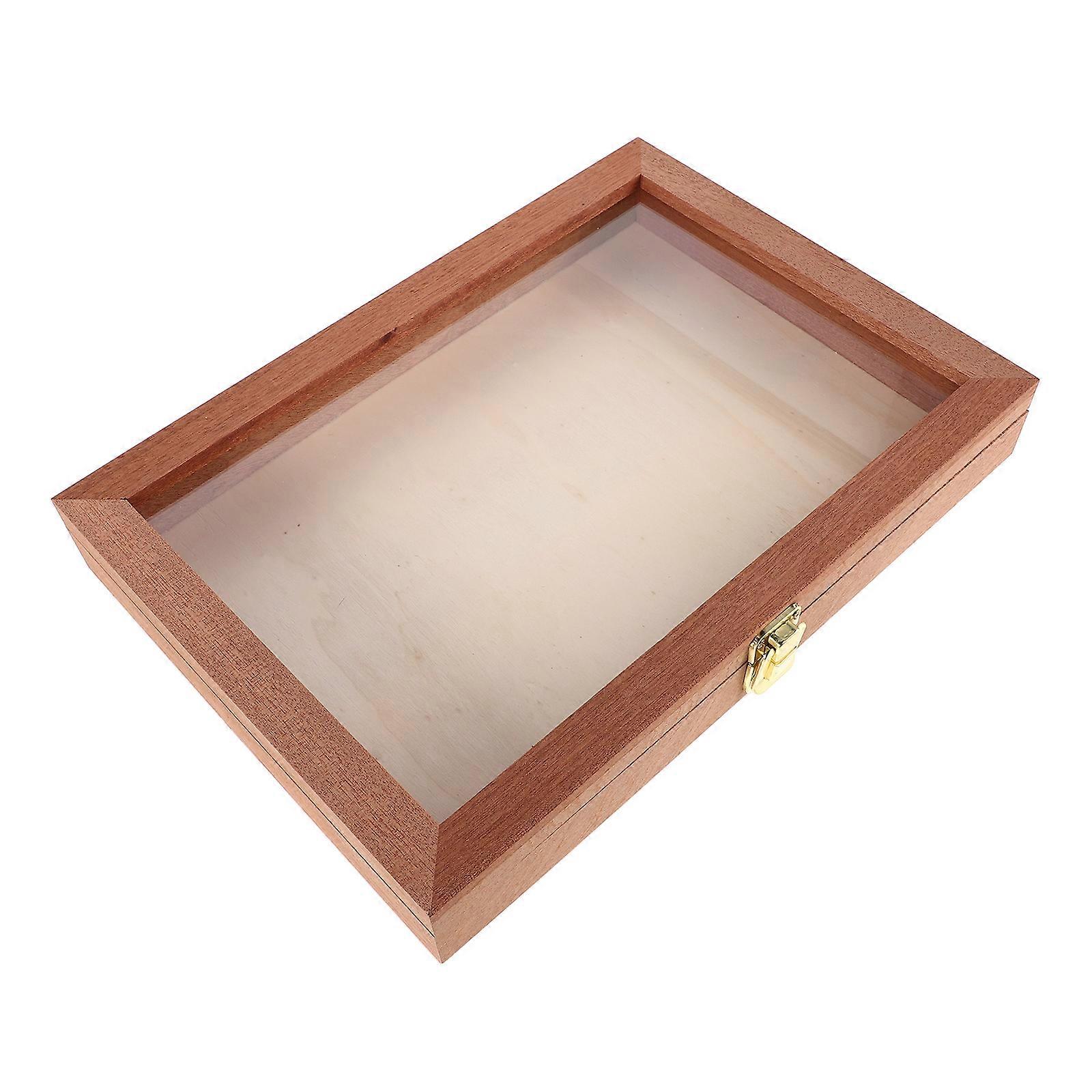 Shadow Display Case Rectangular Wooden Storage Box For Home Decor Wall Mounting Butterfly Specimens 31.00X22.00X4.50CM 1Set