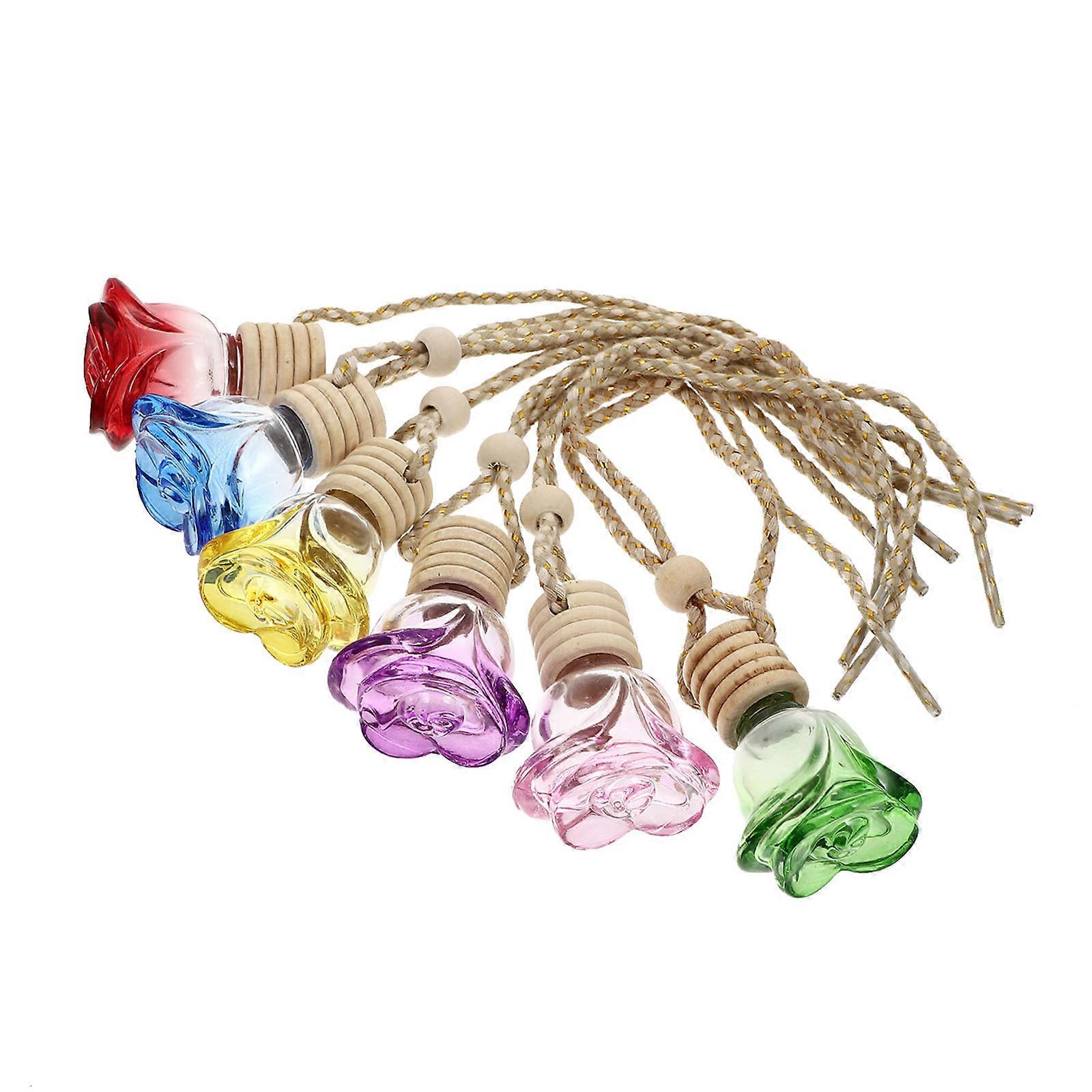 Perfume Pendent Rose Shape for Car Aromatherapy Decor 18Pcs Colored
