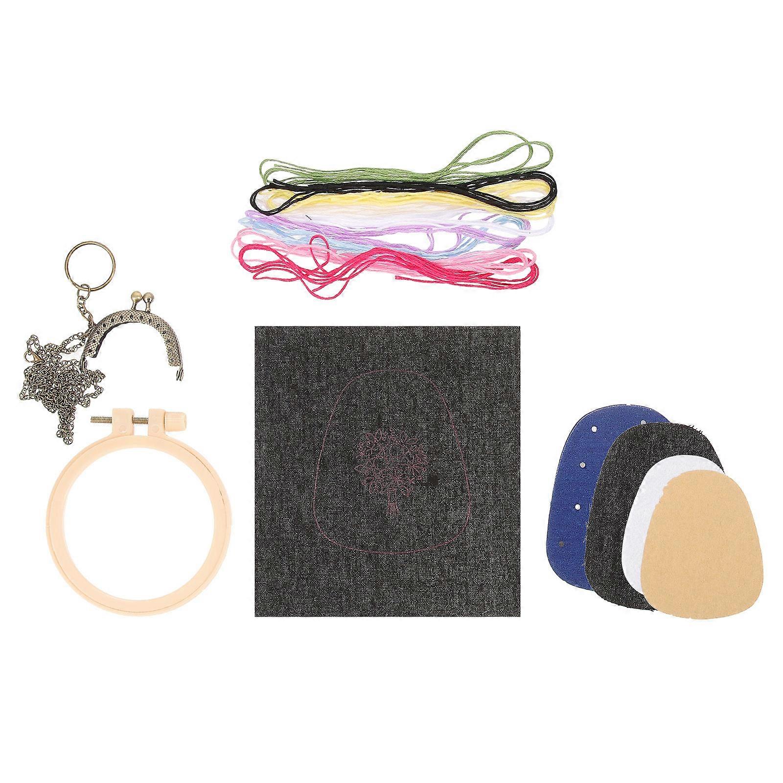 Embroidery Crafting Material Kit for DIY Bag 3Sets Metal Cotton Linen Assorted
