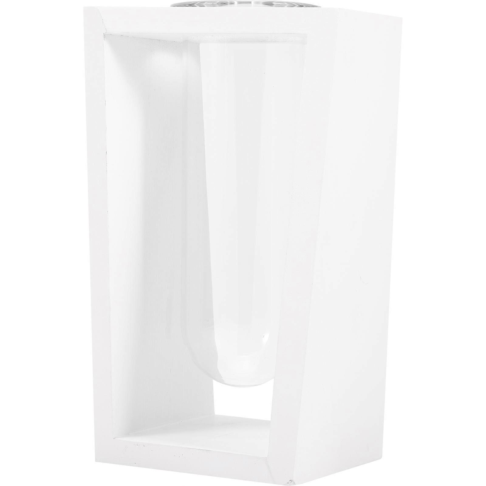 Creative Hydroponic Vase For Office Decor With White Rack And Glass 1Set