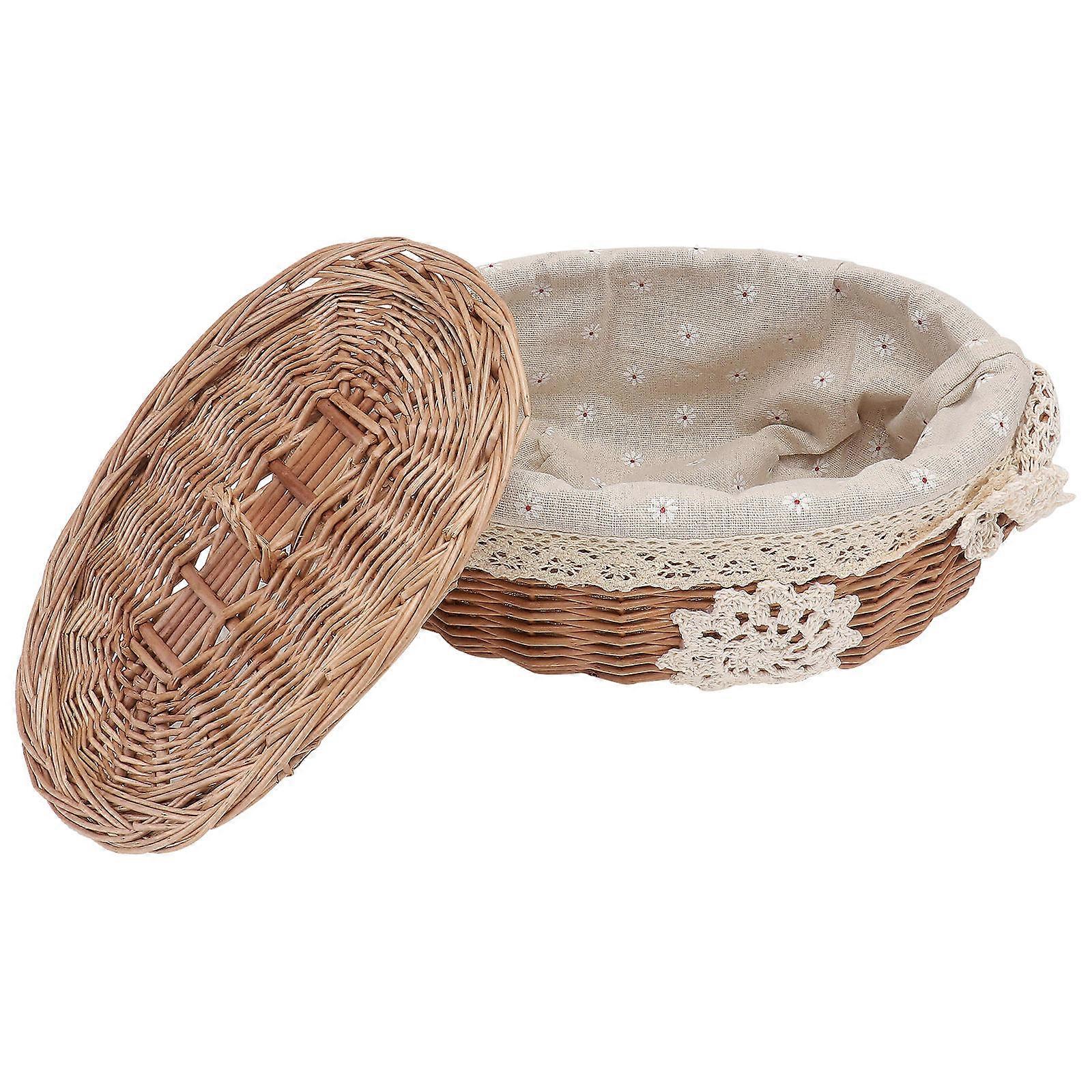 Vevd oppbevaringskurv for oppbevaring 1 stk. skrivebordsorganisator brun