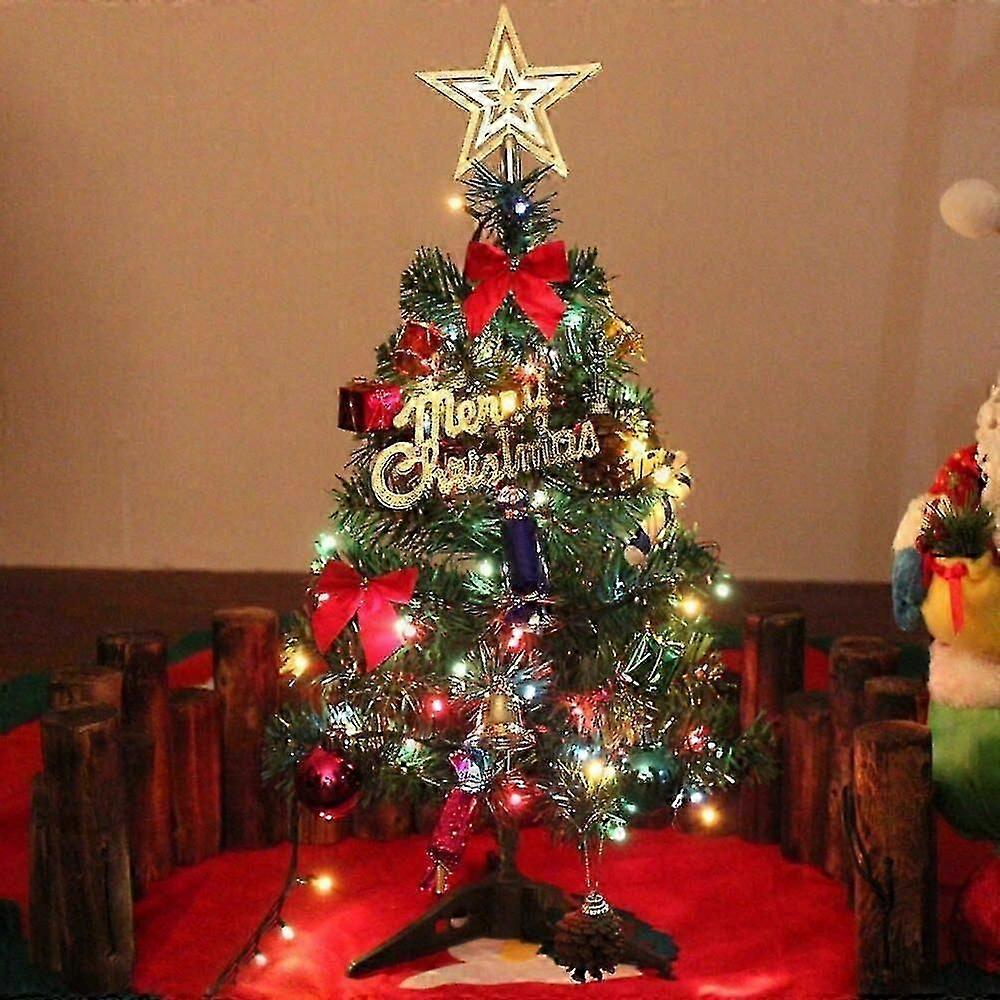 20"/50cm Tabletop Xmas Tree, Artificial Mini Christmas Pine Tree With Led String Ligh