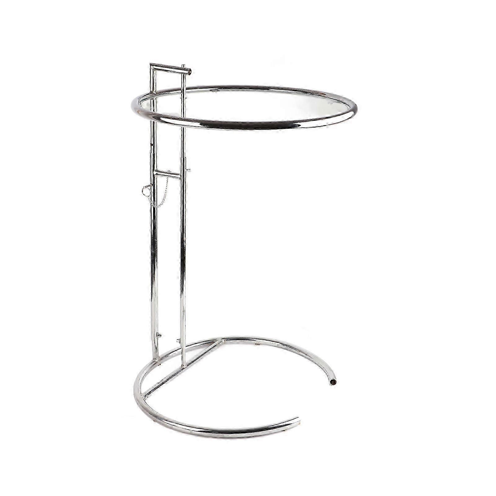 Lifting Coffee Table Retro Style Transparent Round Shape Compact Metal Glass Decorative Practical Coffee Table