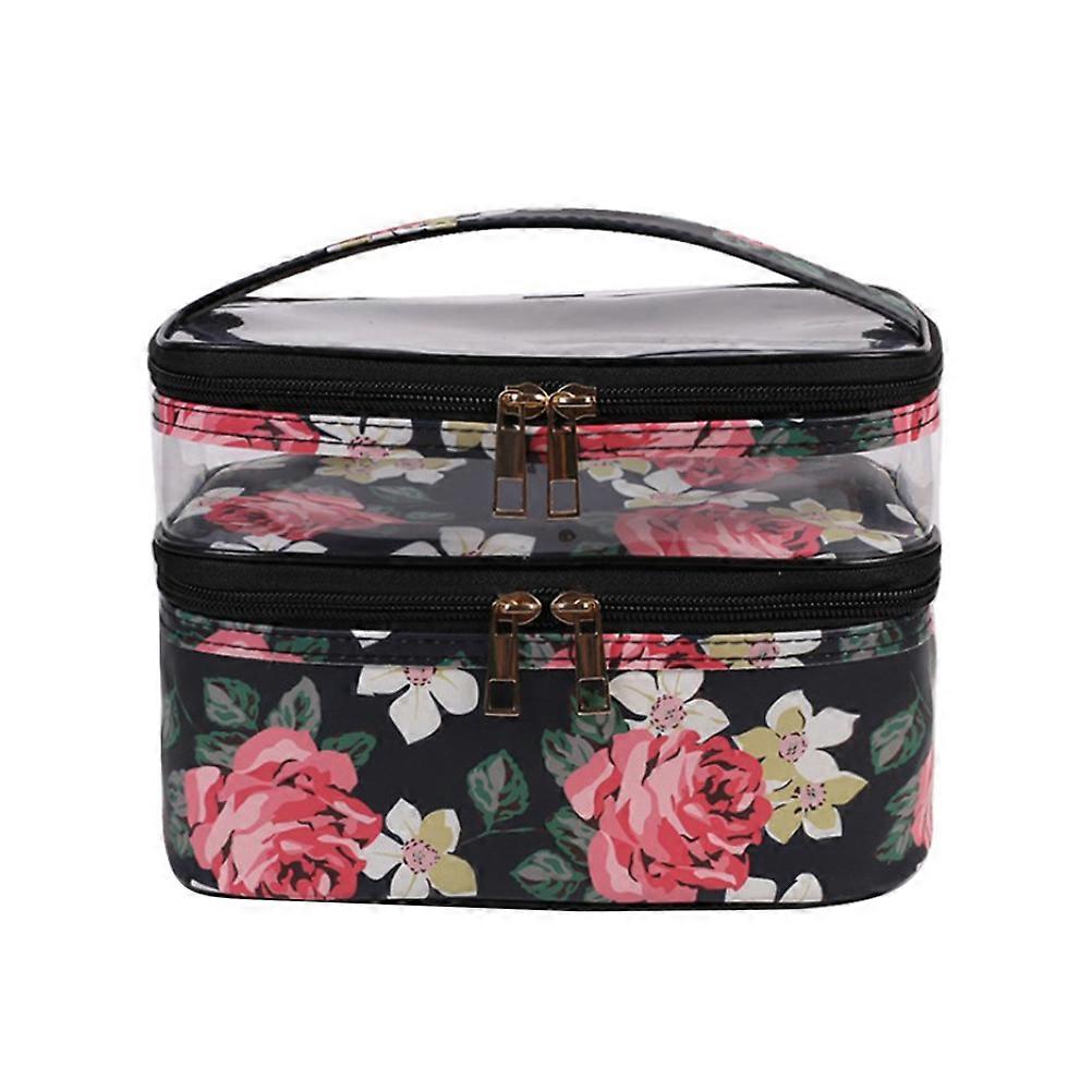 Lady Makeup Bag Practical Toiletry Bag Quick Open Close Design For Women Outdoor Use 21x18cm Size PVC Material 1Set