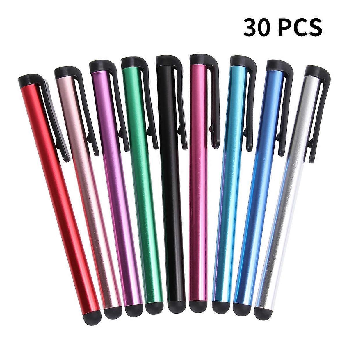 Capacitive Pen Stylus for Phone Tablets Laptops Mixed Color Slim Shape Simple Design Daily Use Office Work Creative Drawing 30Pack
