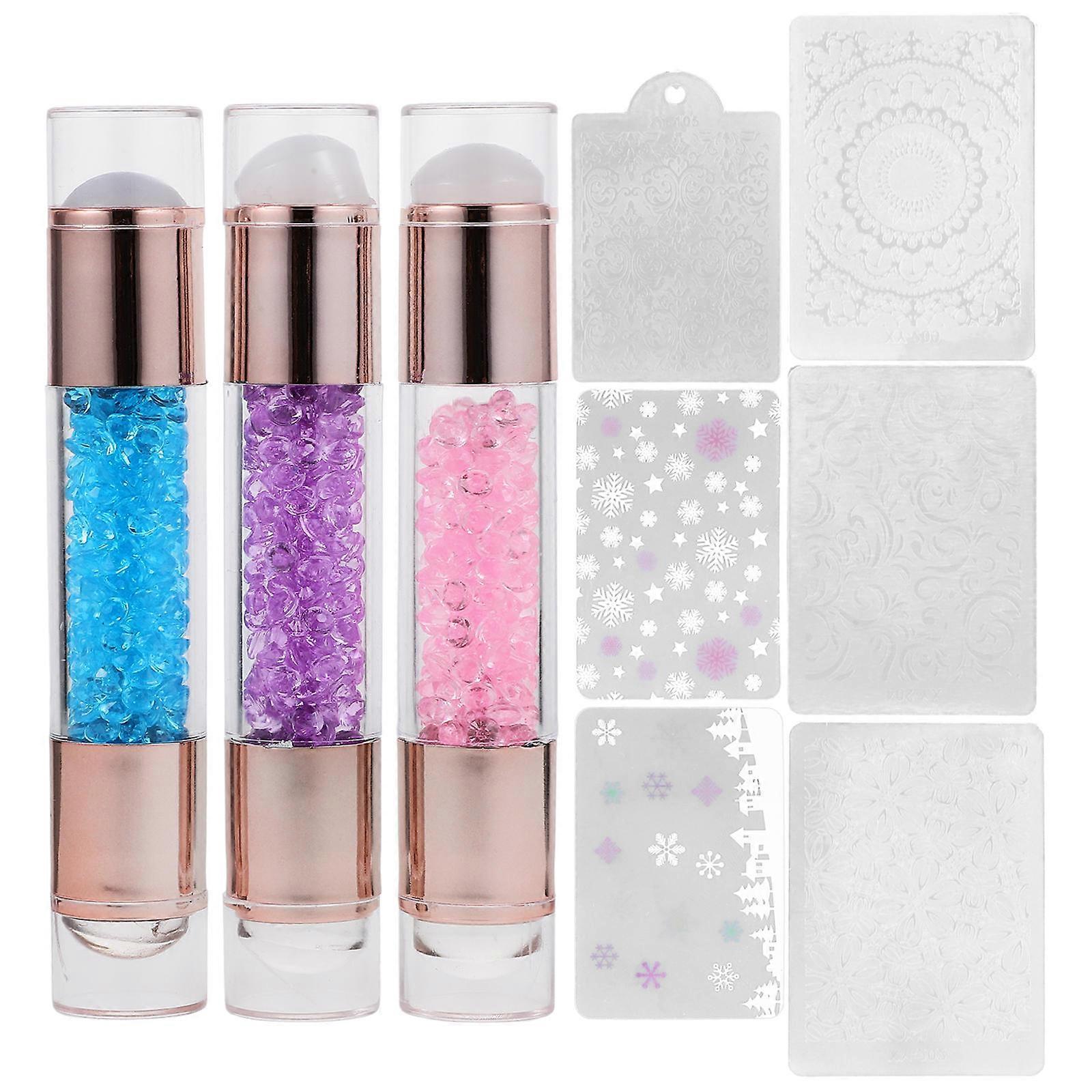 Nail Art Stamping Tool Silicone Stamper for Manicure Use 6Pcs Assorted