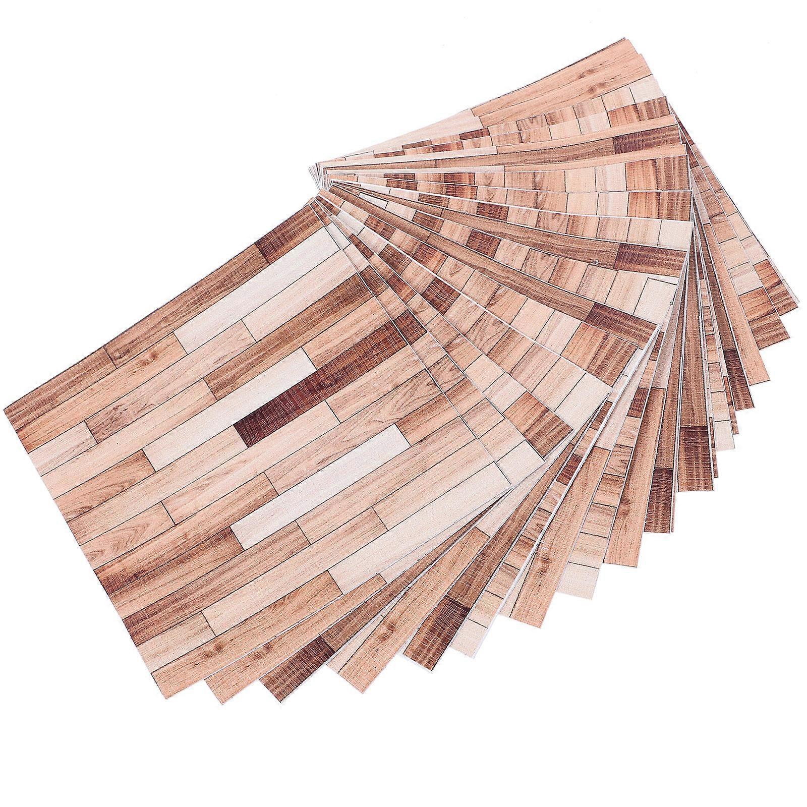 Decorative Imitation Wood Grain Wall Stickers 2Pcs Square Shape For Rental Spaces And Dorm Rooms Easy To Clean