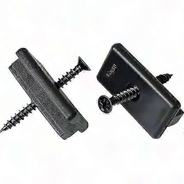 100 Pcs 6mm Black WPC Clips, Hidden Fastening T-Clips with Screws for WPC/BPC Slats