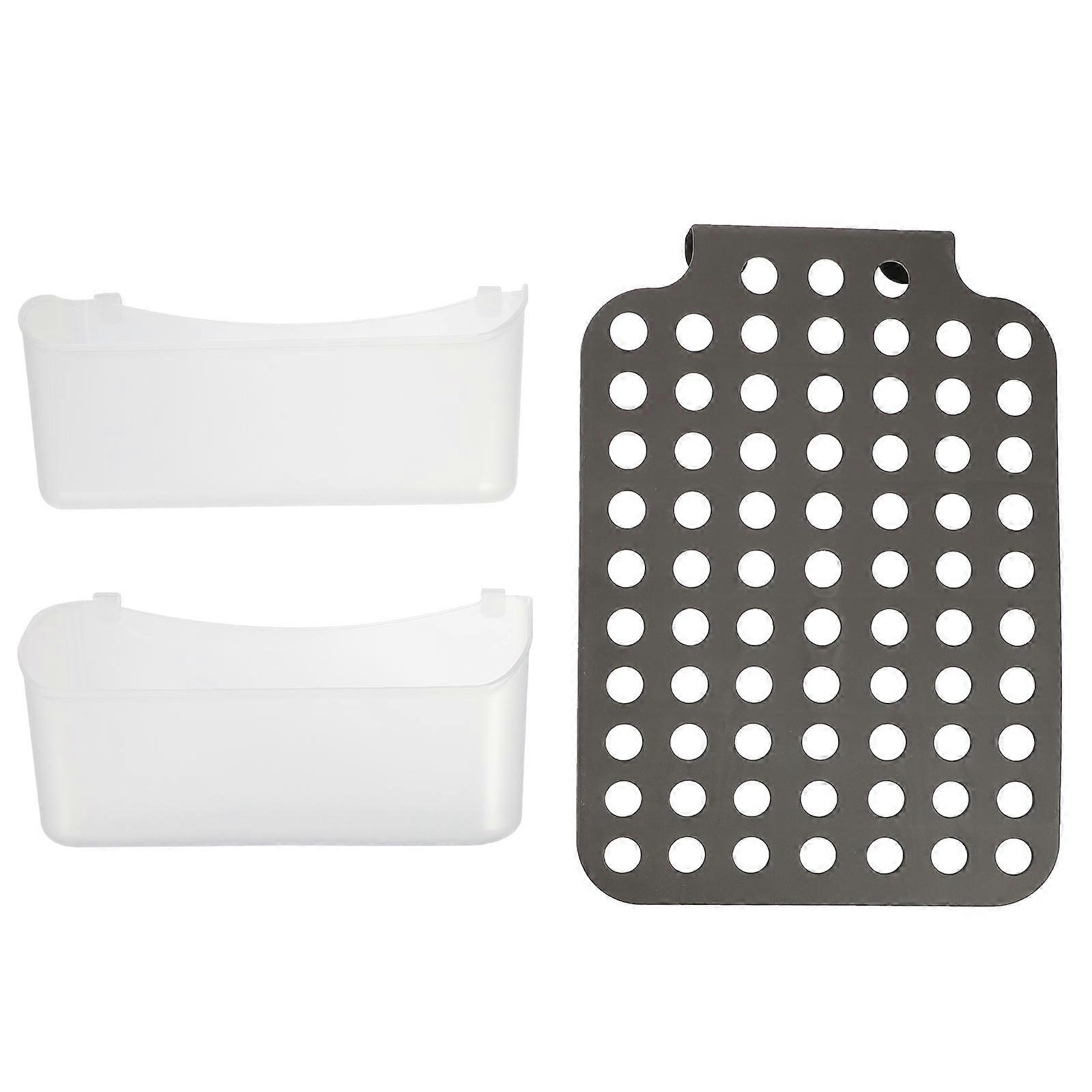 Bathroom Hanging Bin For Organizing Multi-Function Rectangular PP Material Grey 35.5x25cm 1Pc