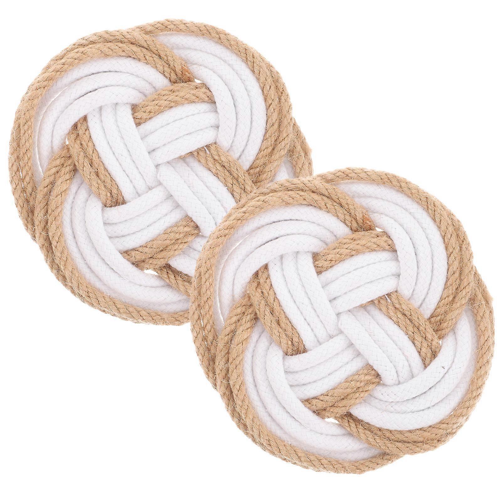 Cotton Rope Woven Coasters for Cups Heat Insulation 6Pcs Pack