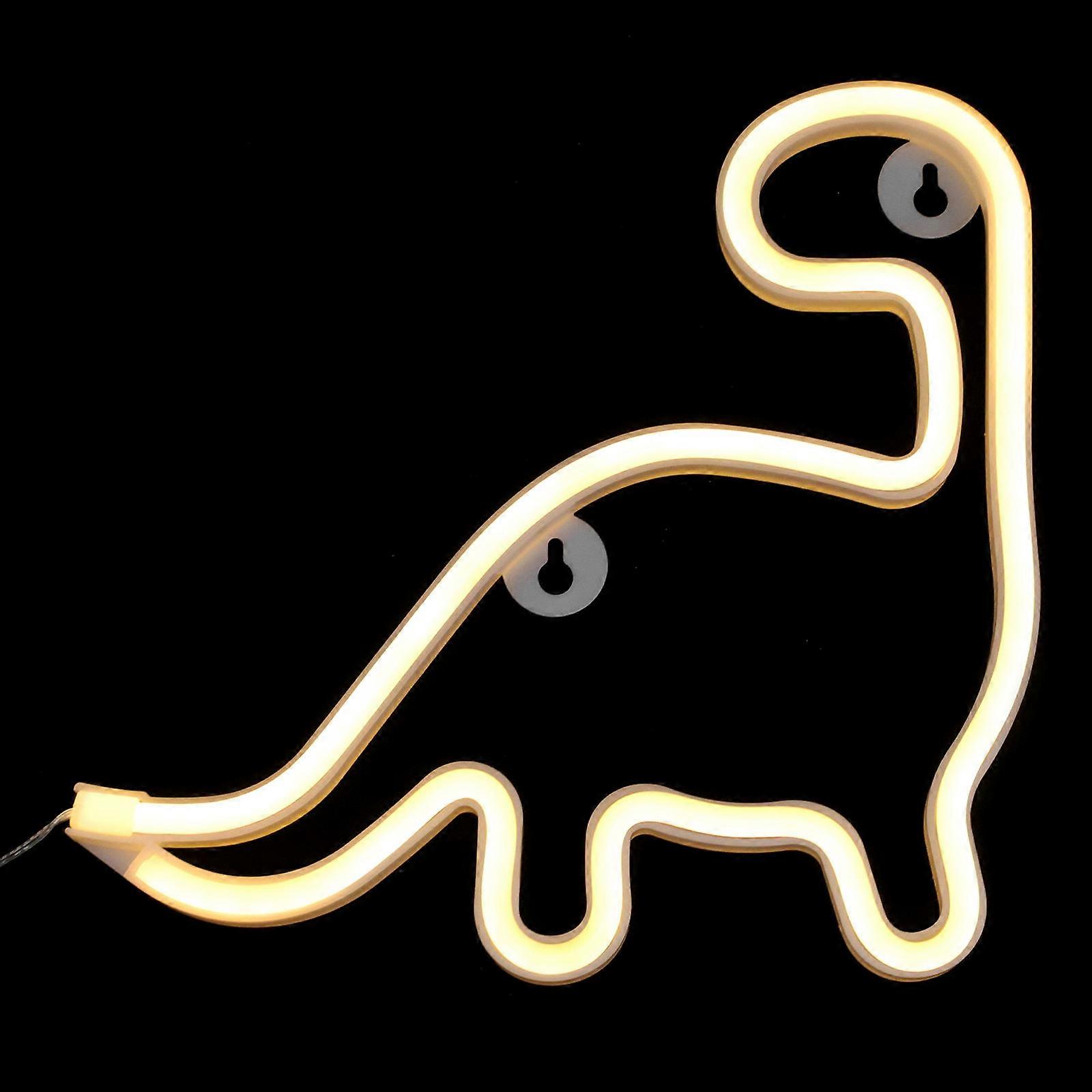 Dinosaur LED Lamp Neon Sign for Bar Decoration 2Sets White