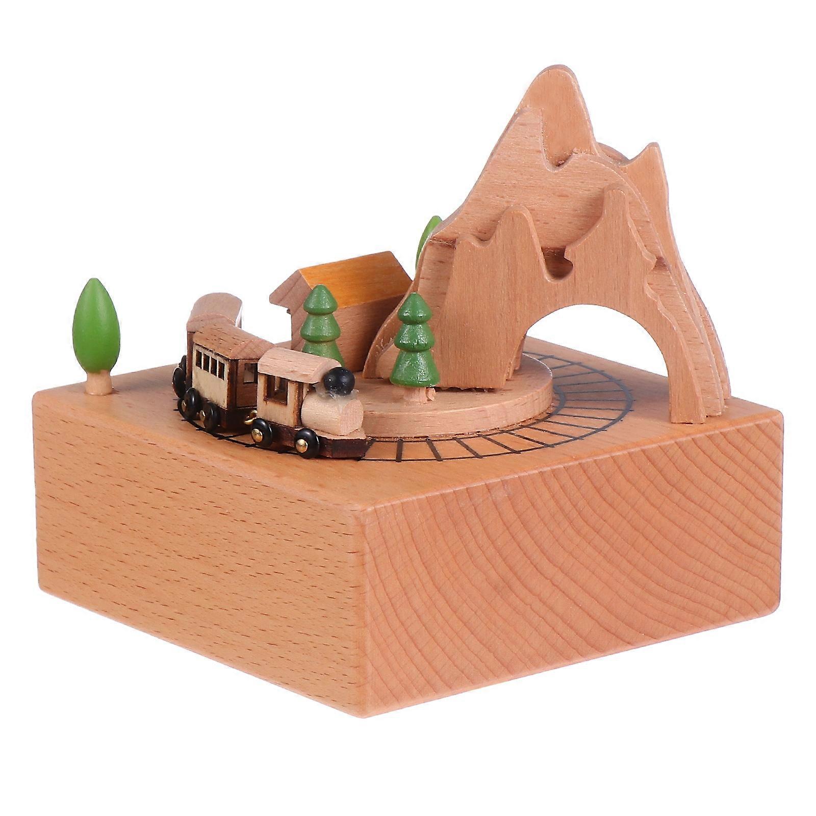 Musical Box for Decoration Use 3Pcs Wooden Creative Roller Coaster Design