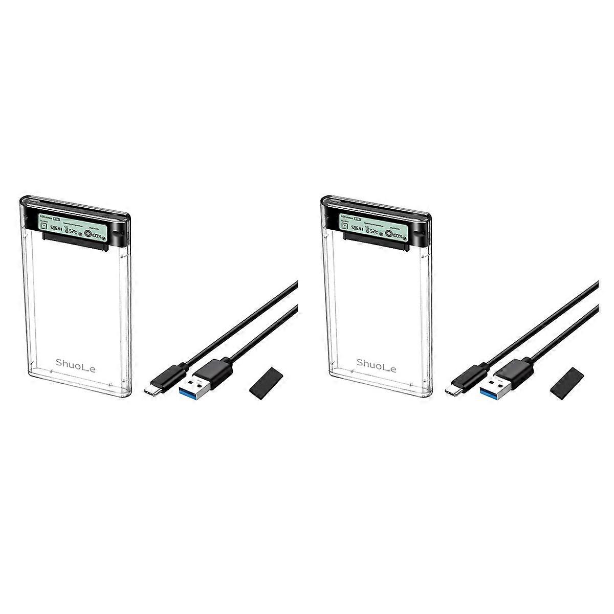2X USB3.2 External HDD Case 5Gbps 2.5 Inch Hard Disk Case Type-C SSD Enclosure HDD SSD Storage Case