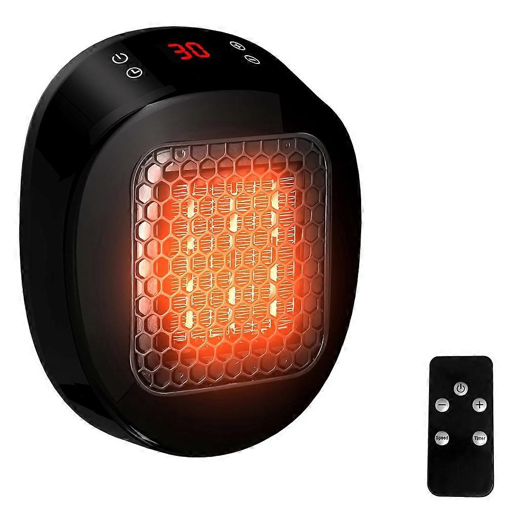 Socket Fan Heater with Remote Control,Ceramic Heater with Thermostat and 12H Timer,for Rooms Up to 10 M2/25 M3 EU Plug A