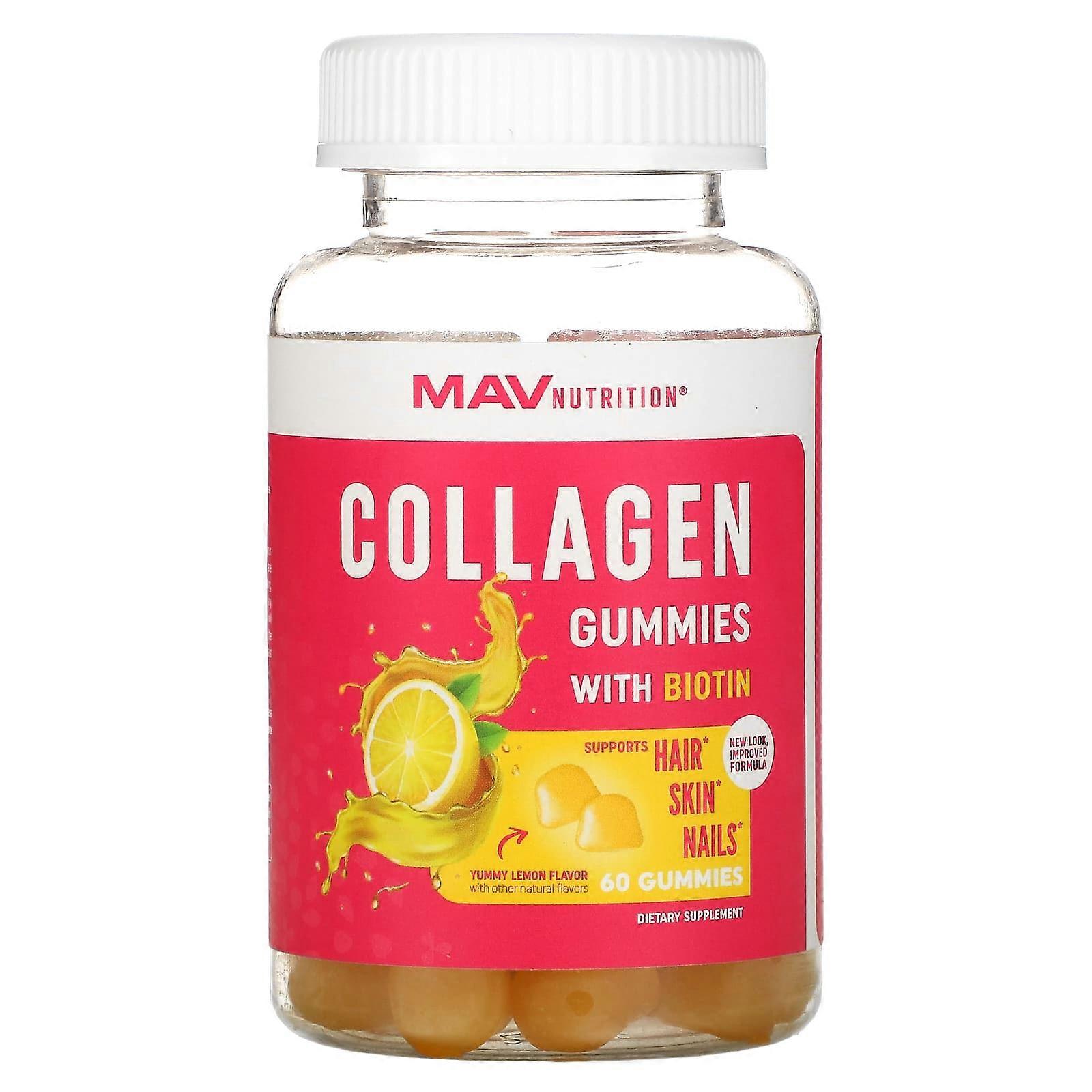 Collagen Gummies with Biotin, Yummy Lemon, 60 Gummies