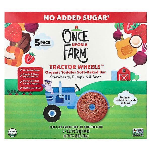 Once Upon A Farm, Organic Toddler Soft-Baked Bar, Tractor WheelsÃÂ¢ÃÂÃÂ¢, Strawberry, Pumpkin & Beet , 5 Bars, 0.67 oz (19 g) Each
