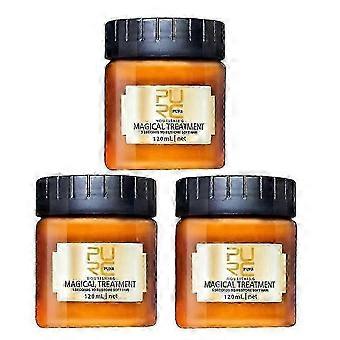 25-26 3 stuks Pure Magical Haarmasker Keratine Argan Haarbehandeling Herstelt de Haarwortels Voedende Hoofdhuidbehandeling
