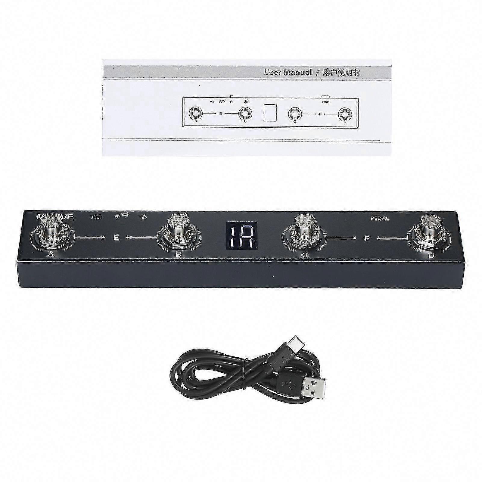 M-VAVE Chocolate BT Wireless MIDI Foot Controller, Rechargeable, 4 Buttons, Portable, APP Control