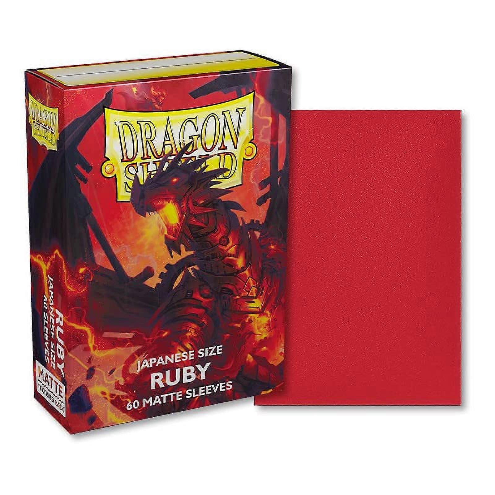 10 Packs Dragon Shield Matte Mini Japanese Ruby 60 ct Card Sleeves Display Case