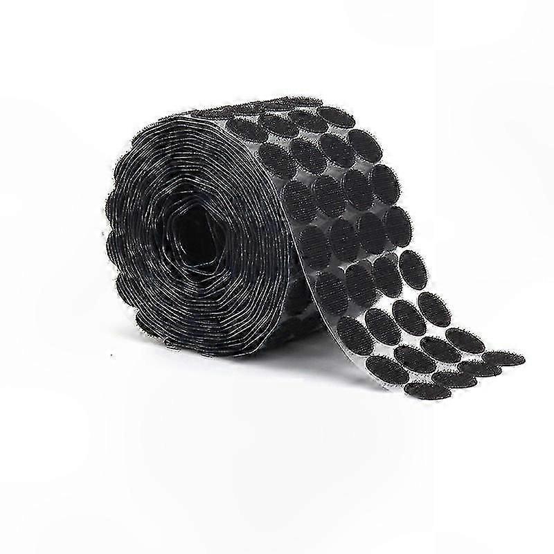 Black Self-Adhesive Hook and Loop Dots, 10mm, 500 Pairs