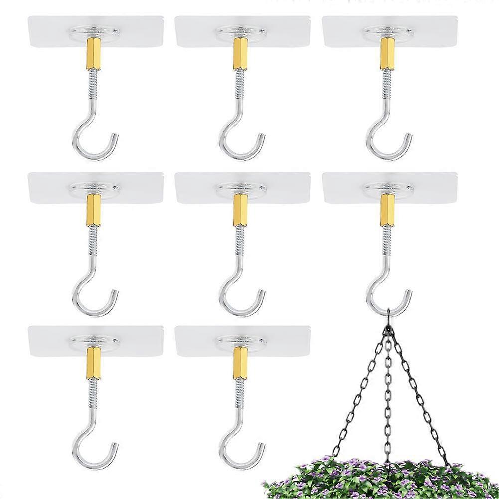 Adhesive Ceiling Hooks 8PCS Ceiling Hanger Hooks Eye Hooks