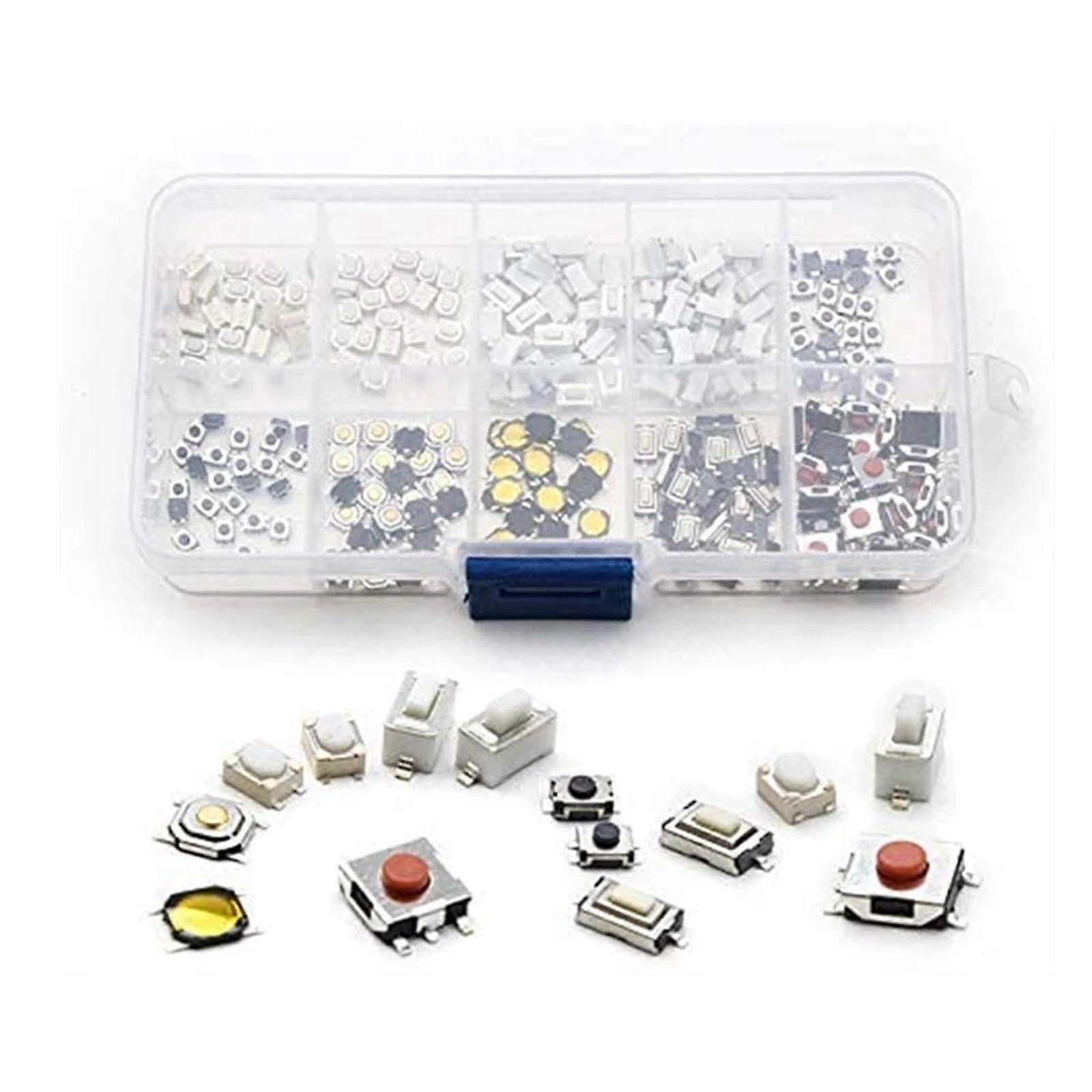 Tactile Push Button Switch 250 Pcs 10 Types For Car Remote Control Keys Button Touch Microswitch