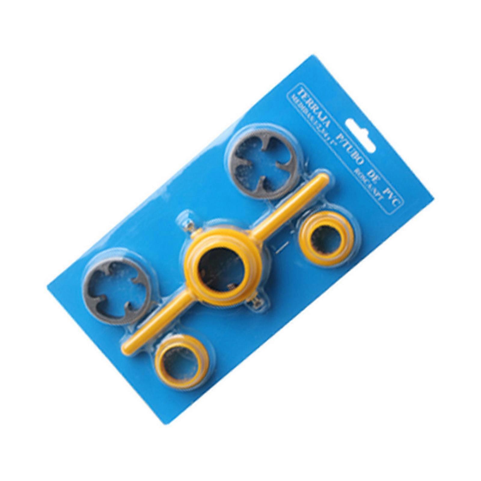 6pcs Screw Die Set Professional Manual Pipe NPT Thread Standard Powerful 1/2 3/4 1in Plumbing PVC Thread Hand Tool Multicolor