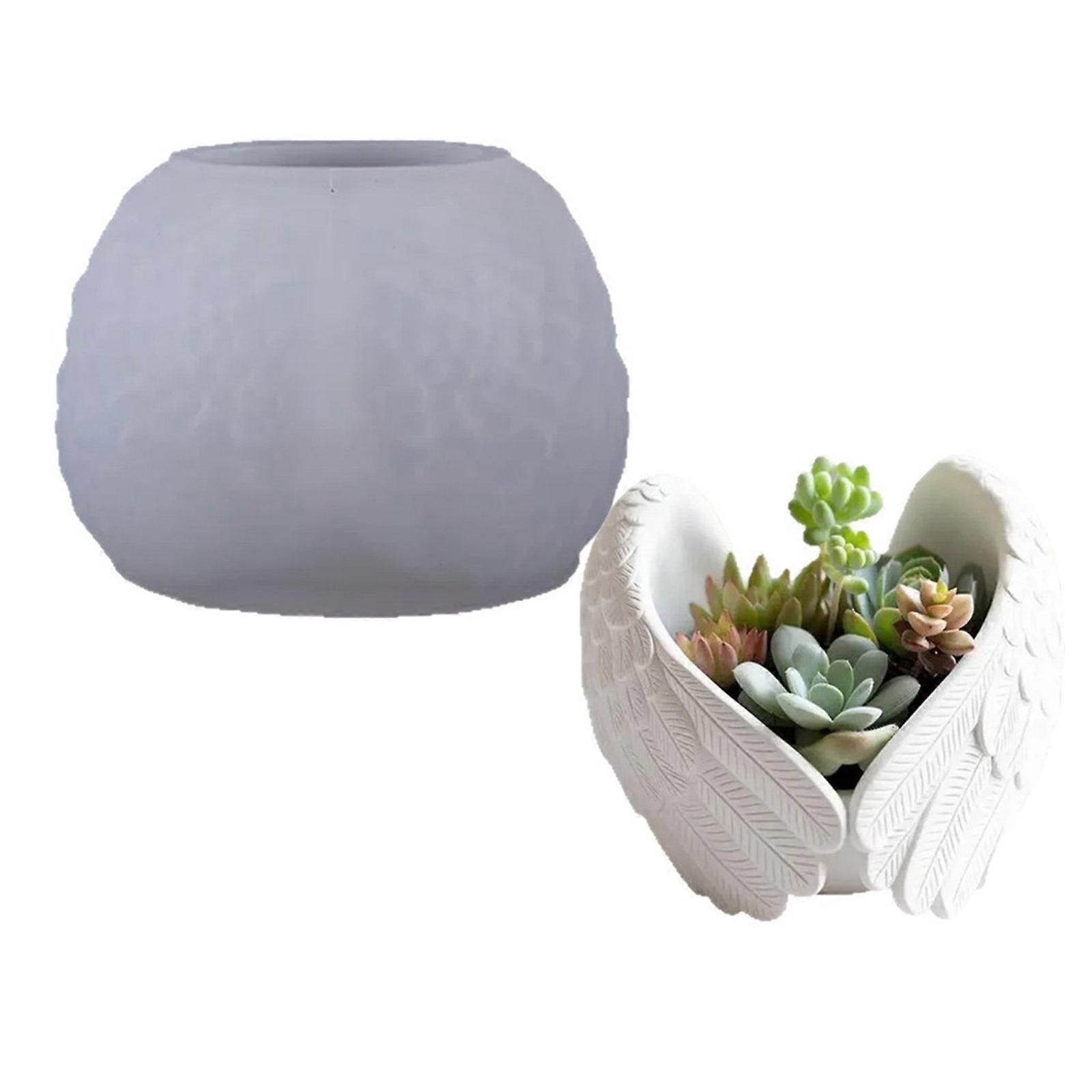 Multiuse Silicone Angel Wing Mould for Planters Storage Cups Resin Casting Artistics Texture Craft Multicolor