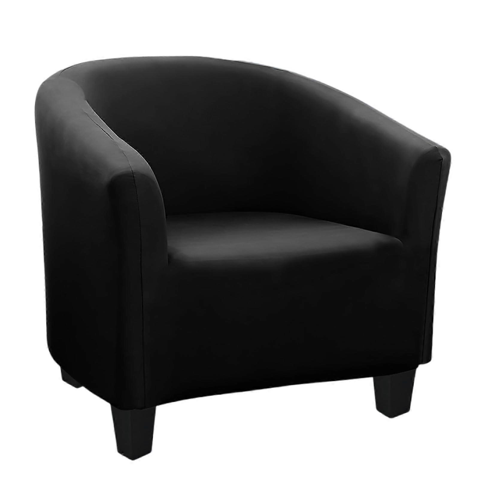 Single Sofa Slipcover Water Resistant SpillResistant  Elasticity 1Seater Couch Protector Black