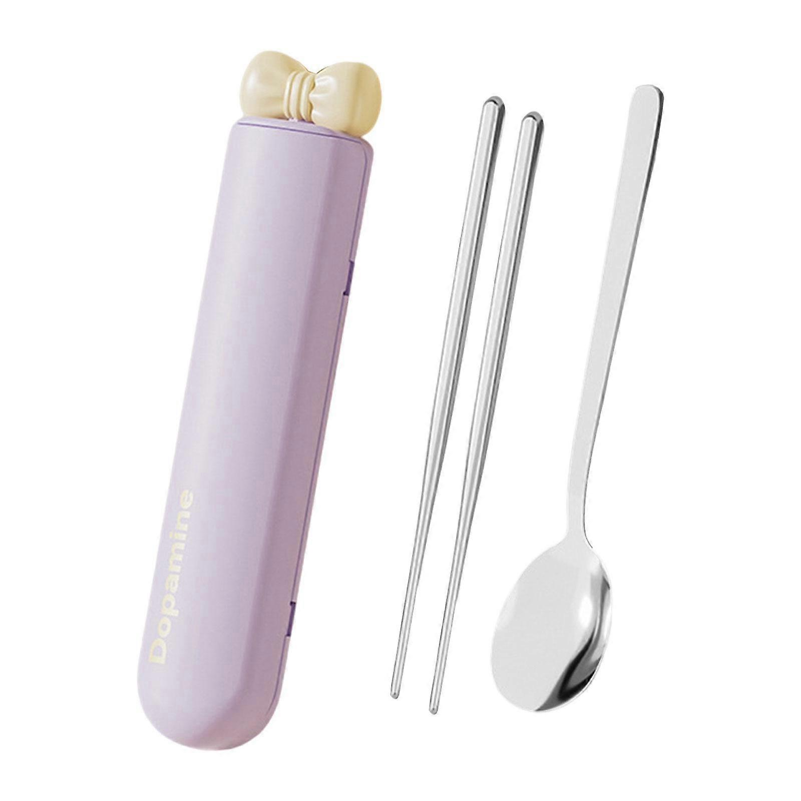 Spoons and Chopsticks Set Tableware Kit Reusable Traditional Bowknot Flatware