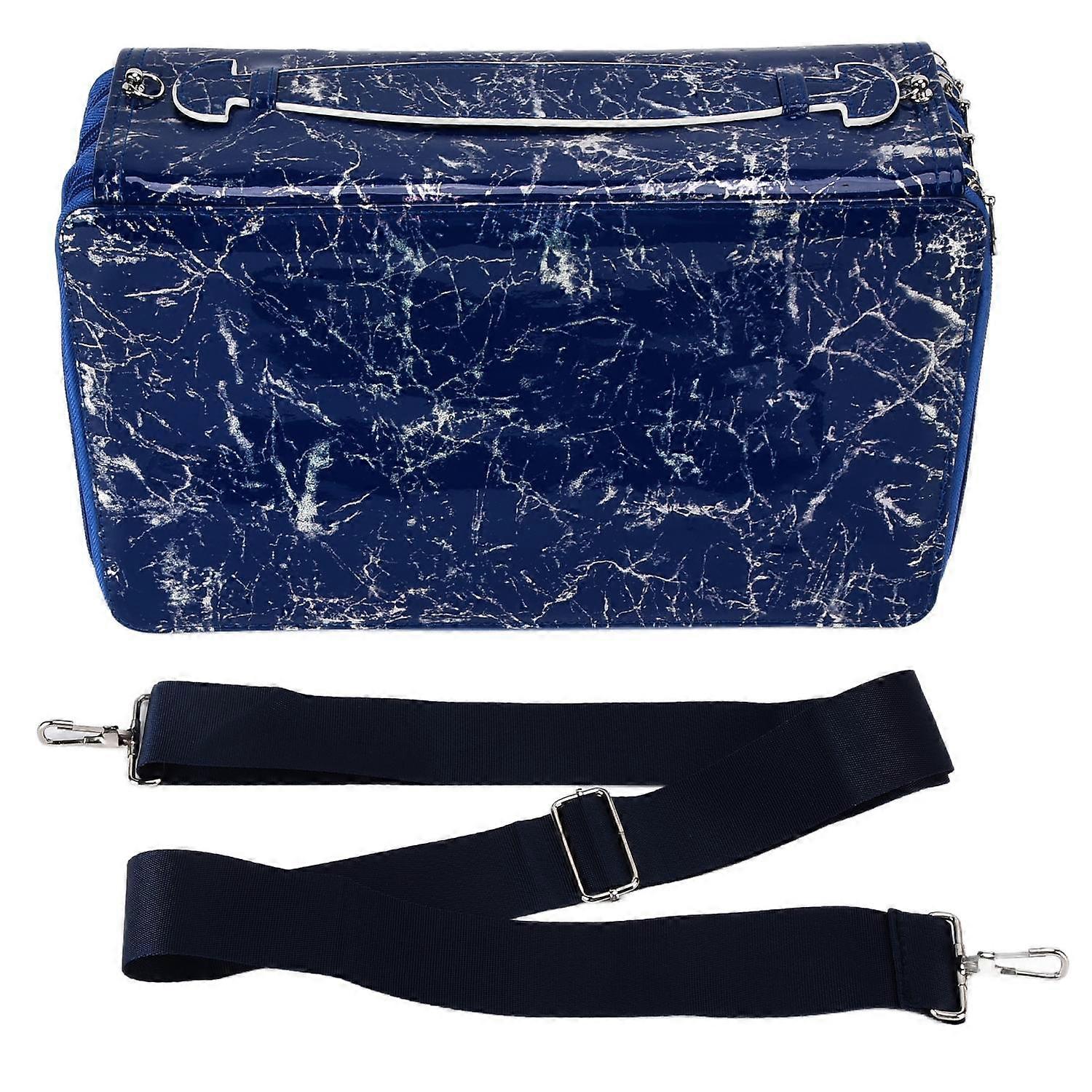 Handheld Pencil Case Large Capacity Multilayer 300 Holes Portable Stationery Organizer BoxBlue