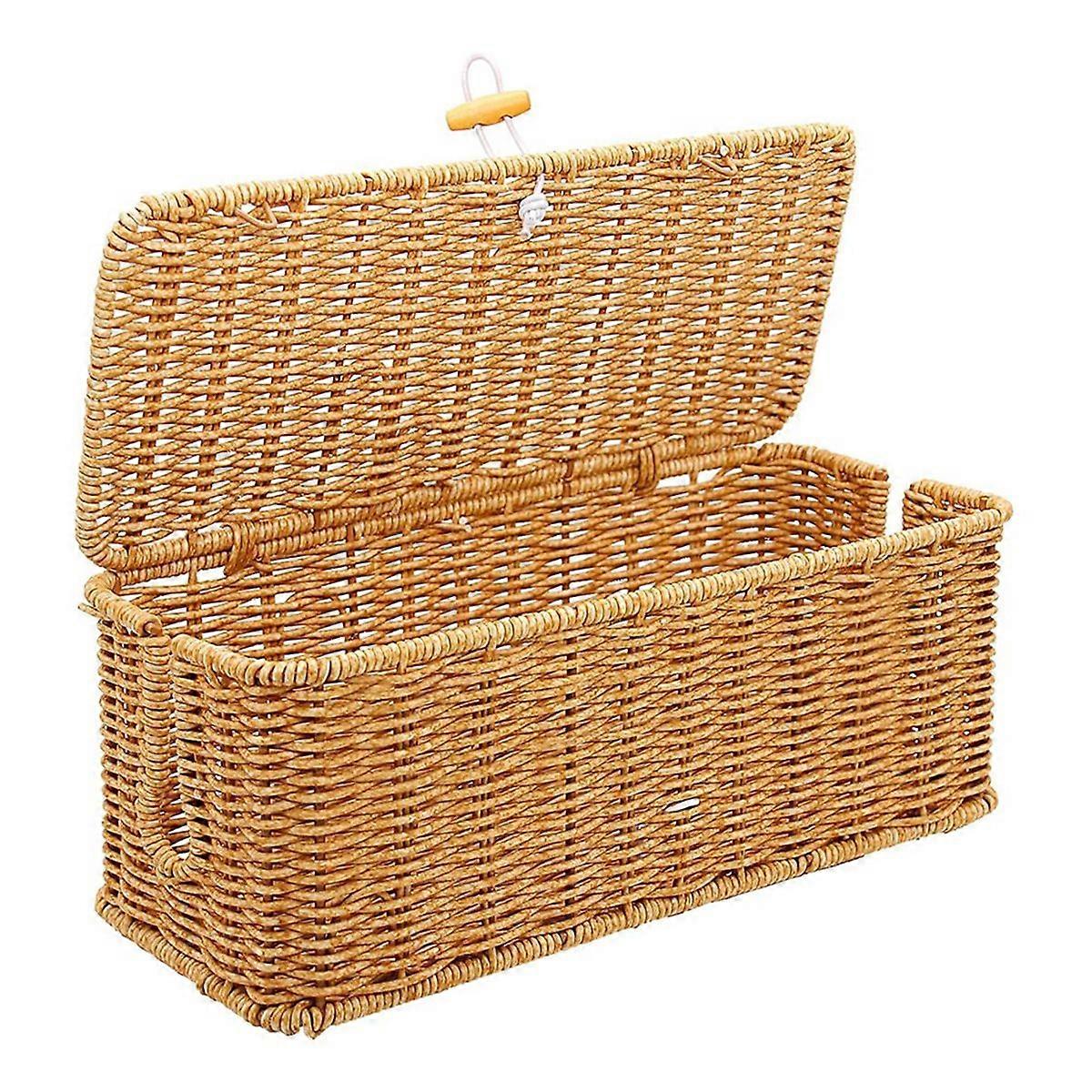 Cable Management Box, Handwoven Cord Box Cable Organizer Boxes