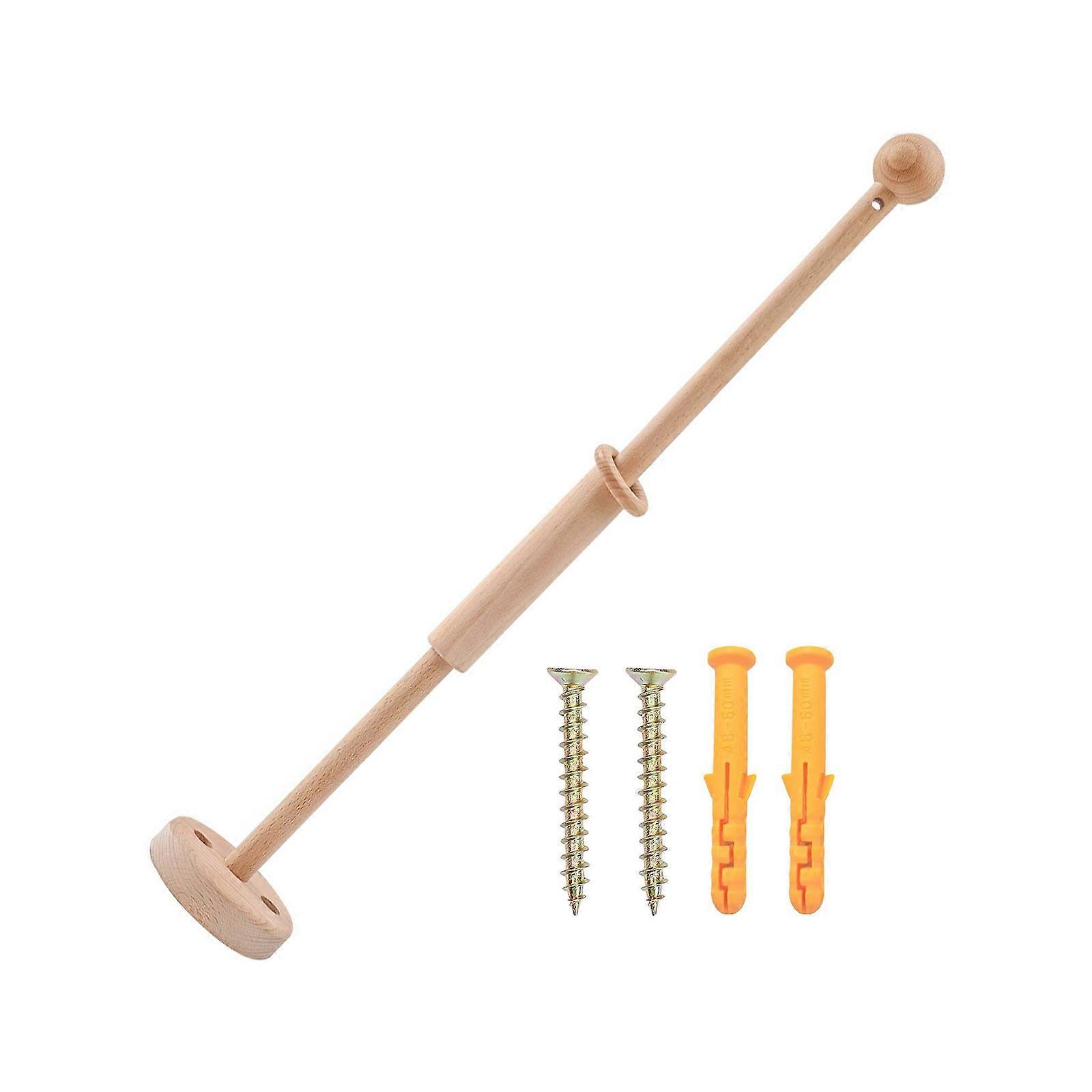 Nursery Addition Wood Bed Bells and Toy Holder for Infant Cribs, Adjustable Height Multicolor