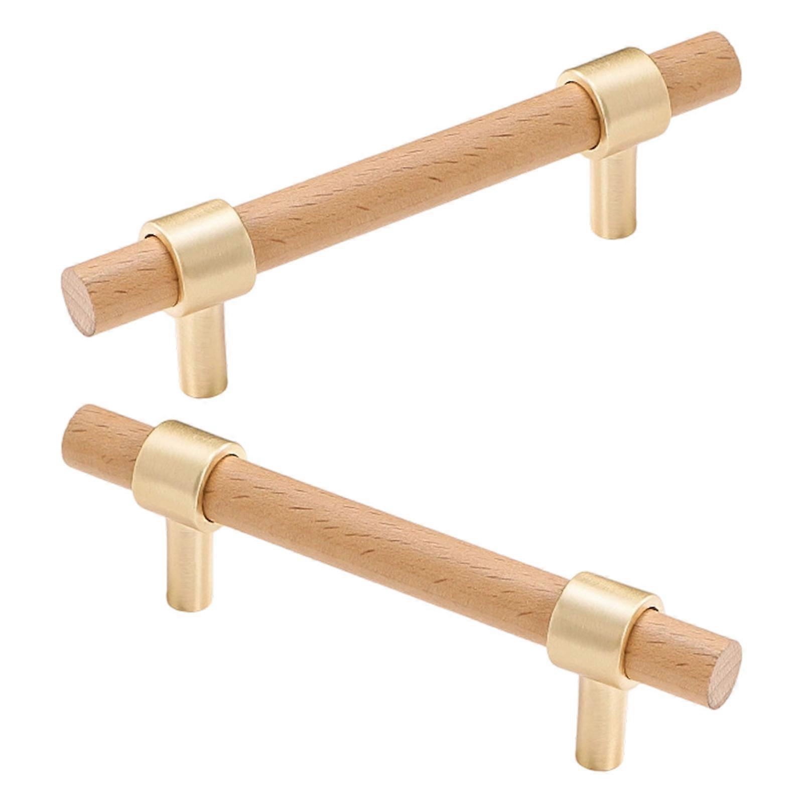 1pair Furniture Drawer Decorative Handle Wooden Dressers Knob Simple Cabinet Pull Handle Hardware Easy to Install Multicolor