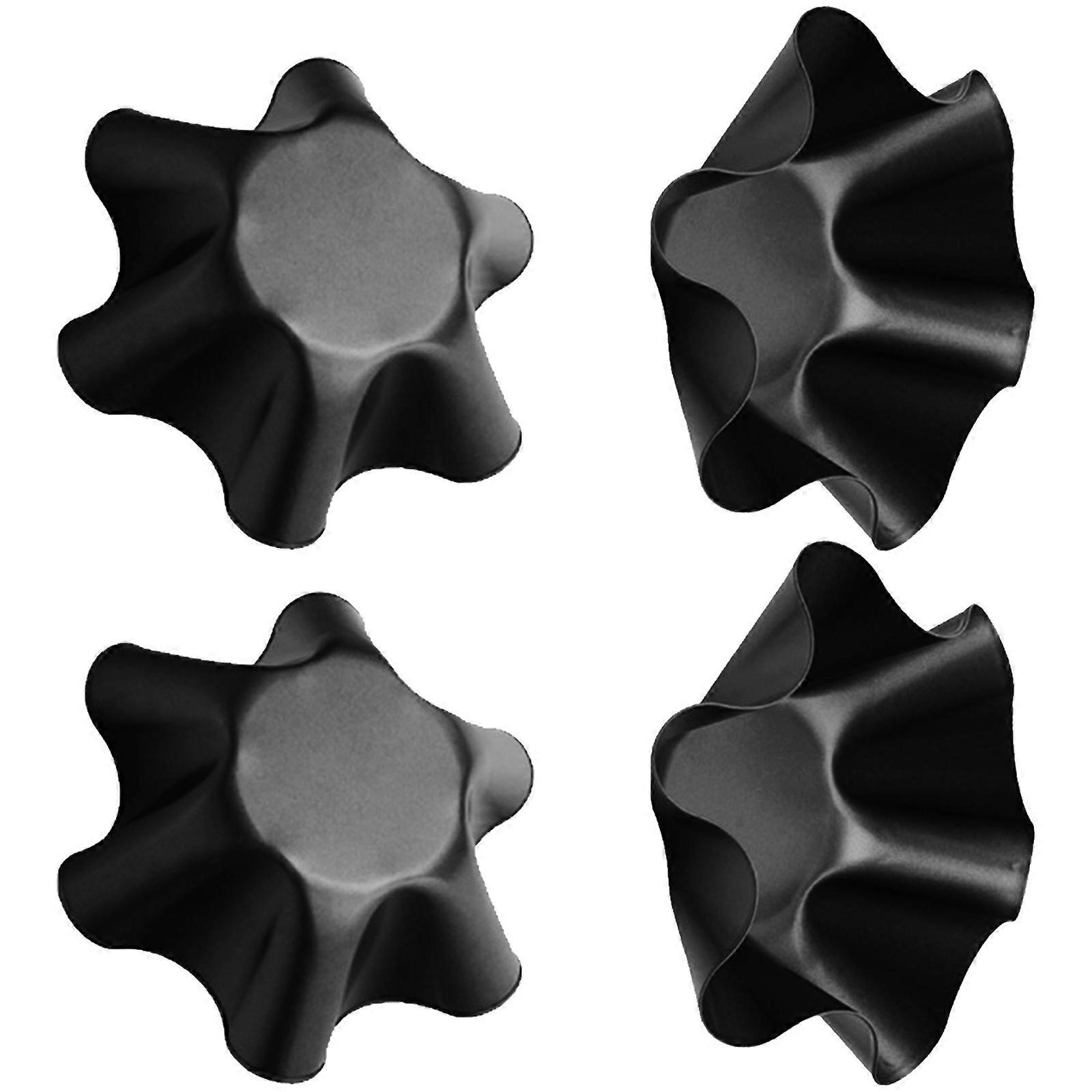 Set of 4 Multifunctional Fluted Flower Shape Cake Pan Carbon Steel Reusable Tortillas Shell Molds for Home Baking Multicolor