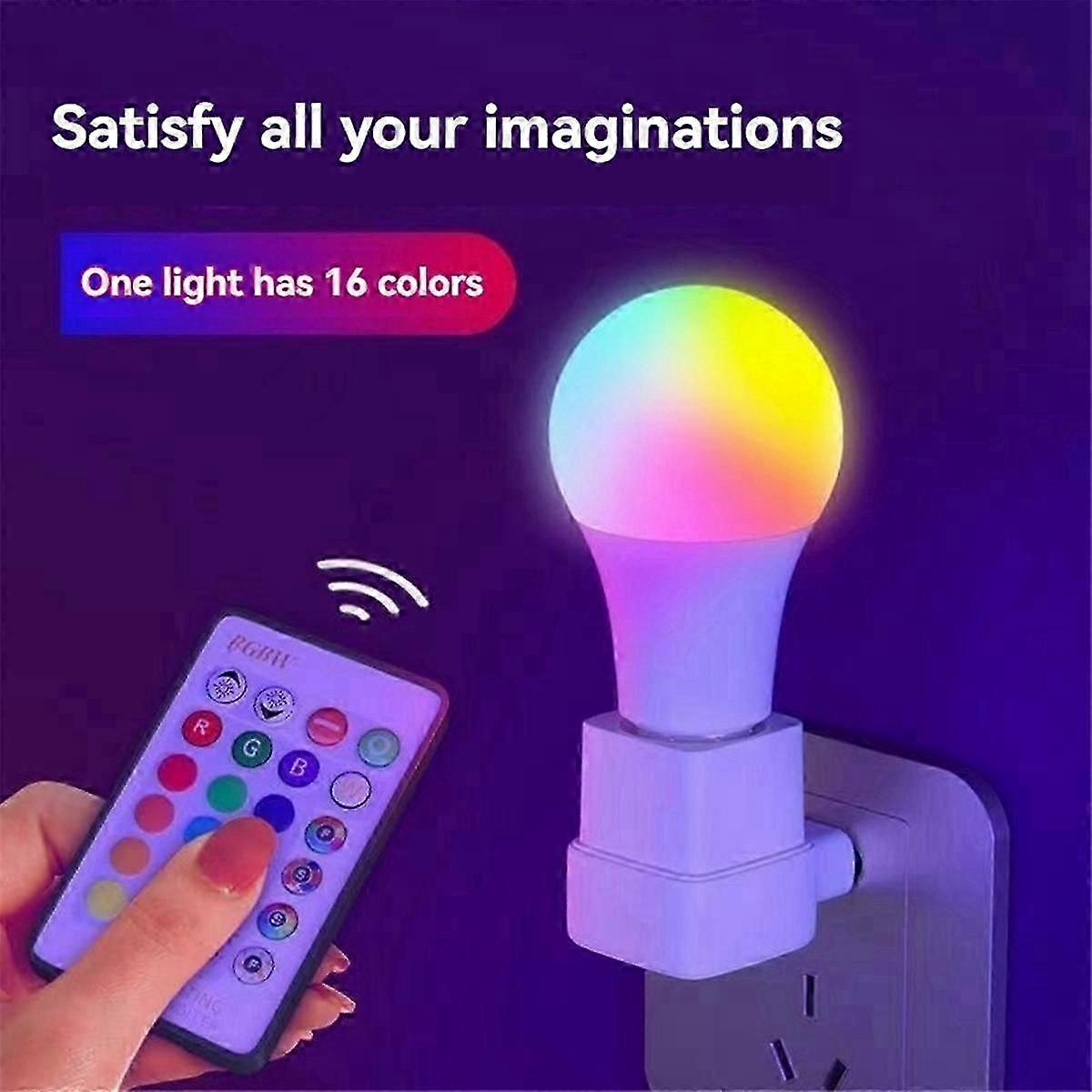 Led Colorful Light Bulb E27 Screw Bulb Lamp Dimming Remote Control with Memory Atmosphere Bulb Power 10W