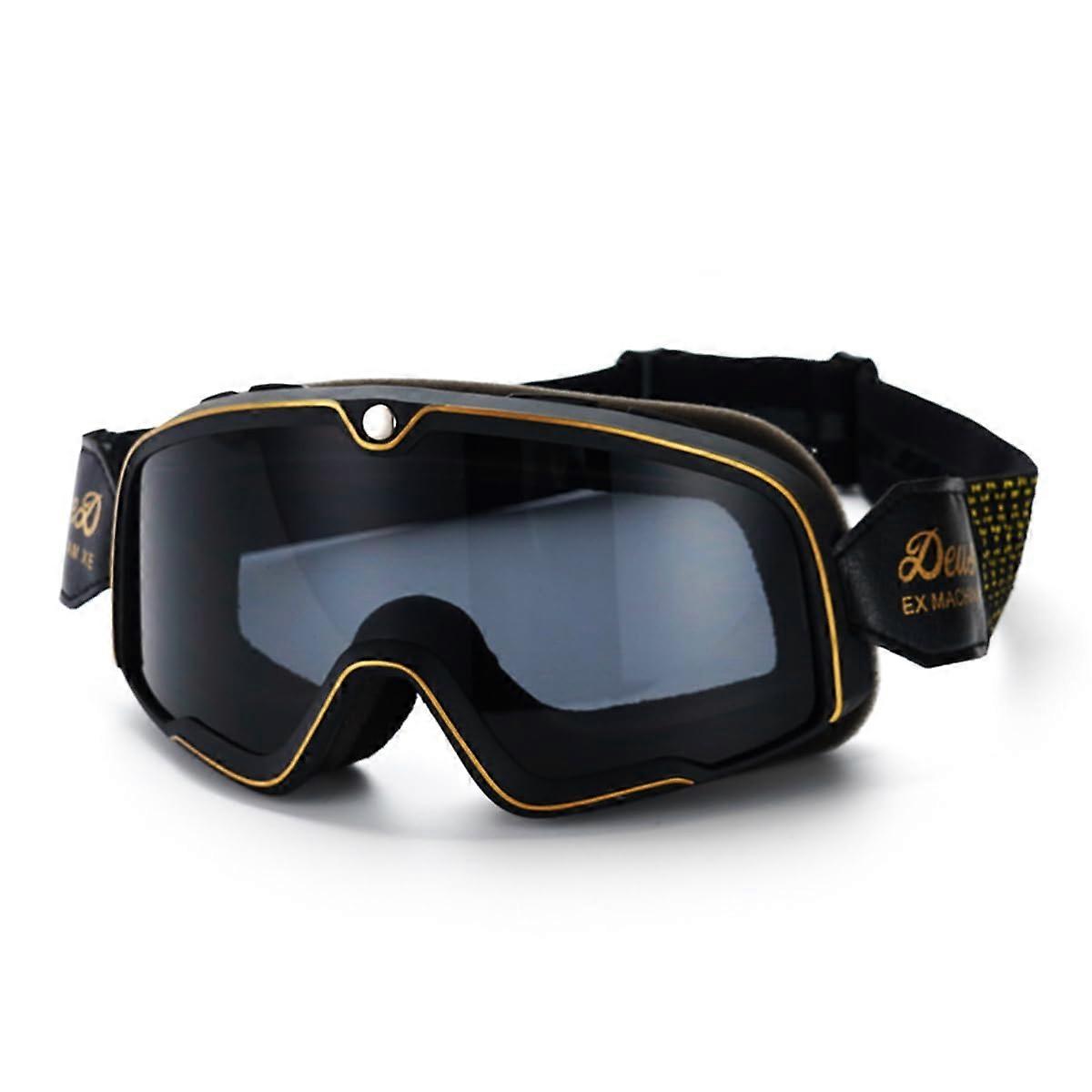 Motocross Goggles AntiUV Windproof Dustproof OTG for MTB ATV UTV Black Frame Gray Lens