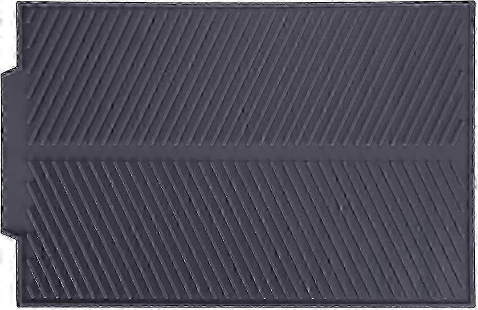 Kitchen Mat, Nuning Rectangular Silicone Drying Mat, Dish Drainer, Non-Slip Heat Resistant Tray (Black)