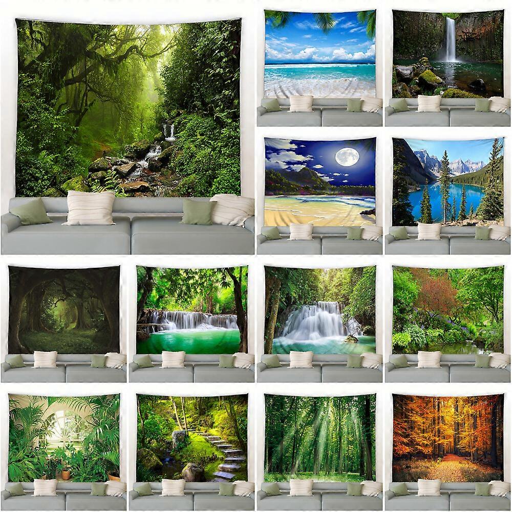 3D Large Jungle Waterfall Tapestry Wall Hanging Throw Blanket Bedspread Backdrop