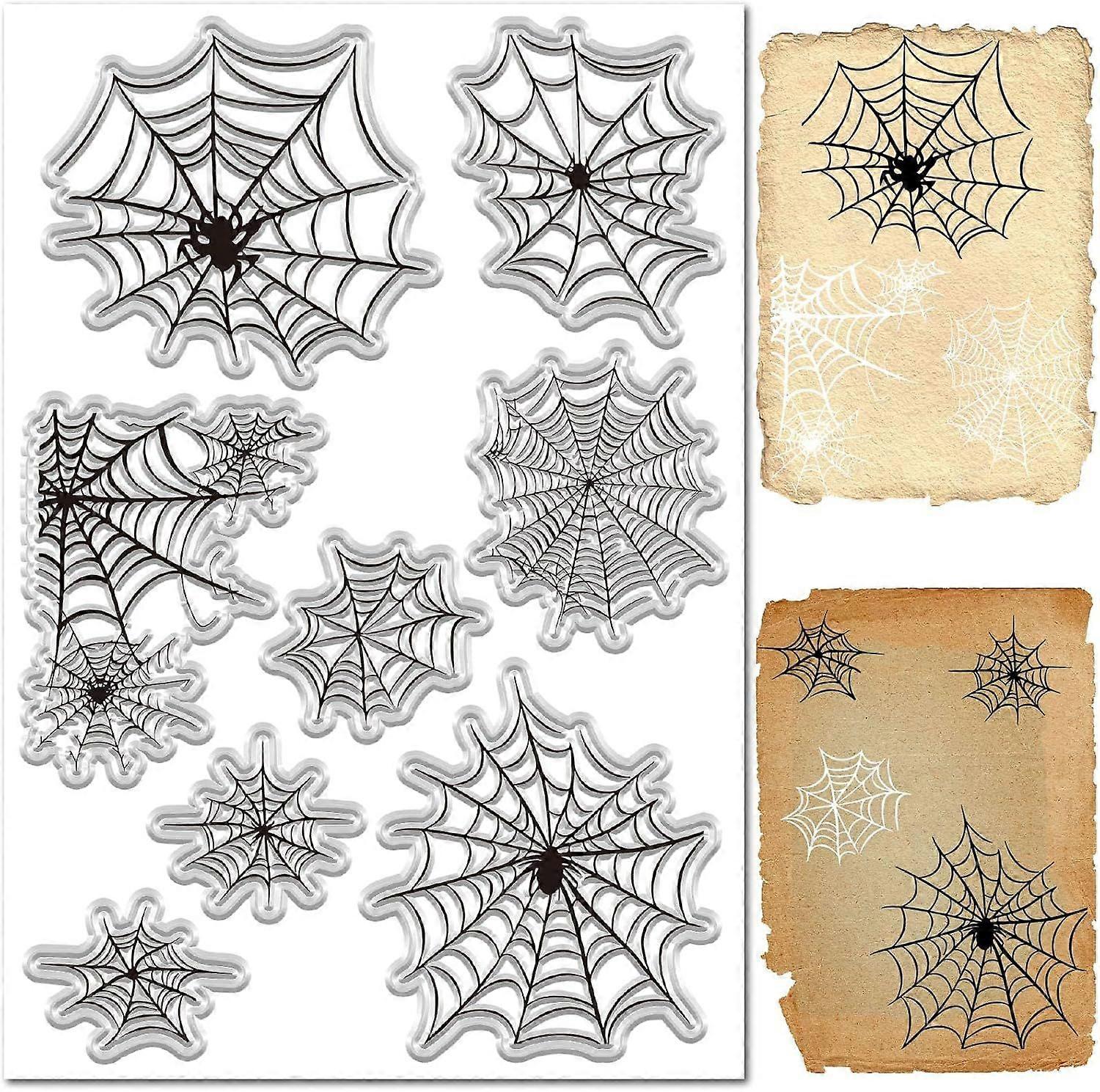Web Rubber Stamp Web Retro Reusable Background Postmark Transparent Silicone Stamps Seal for DIY Craft Journaling Card Making Decor Scrapbooking Suppl