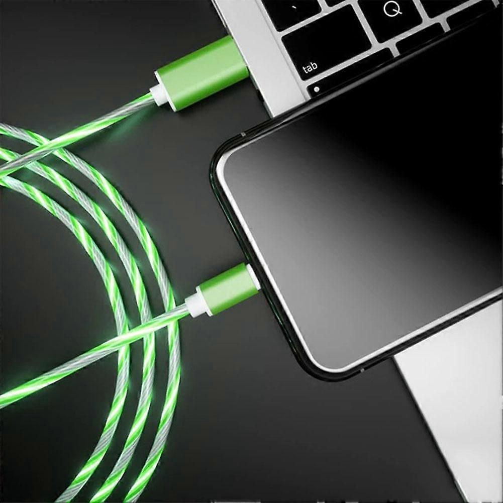 NEW_Android/TypeC Fast Charging Cable LED Luminous Glow Flowing USB Cable Colorful = H7N5