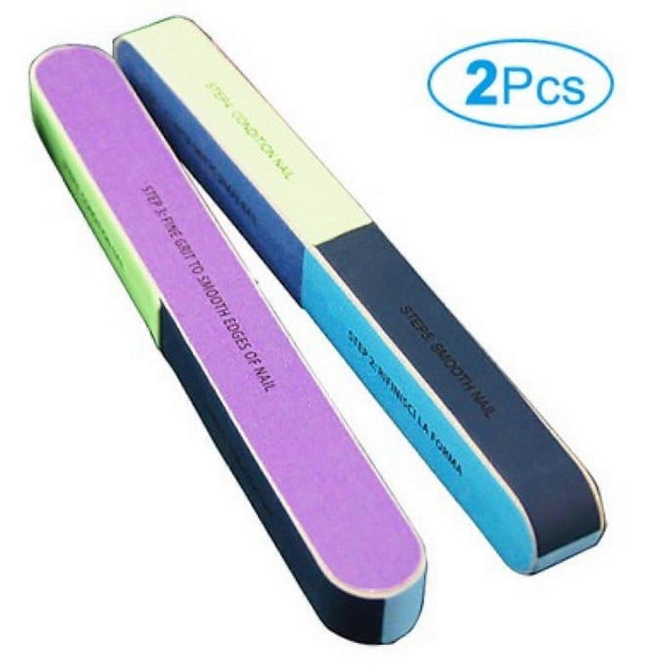 2 Pack Nail Buffer Block, File & Buffer for Natural Nails, All-in-One Smooth, Buff, Shine - Easy to Use