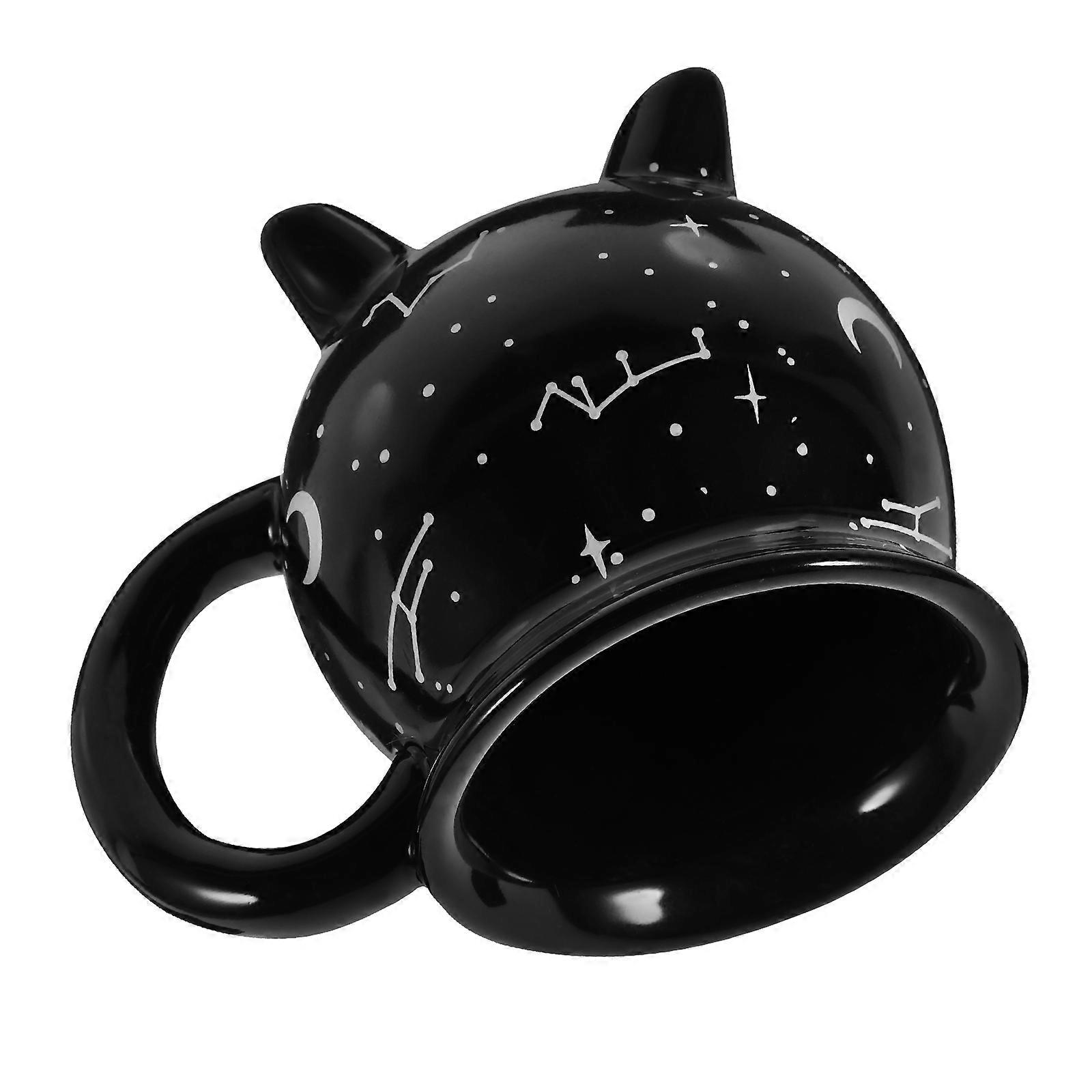 Ceramic Drinking Mug Cup Witch Theme Mug Office Use Black 1Pack