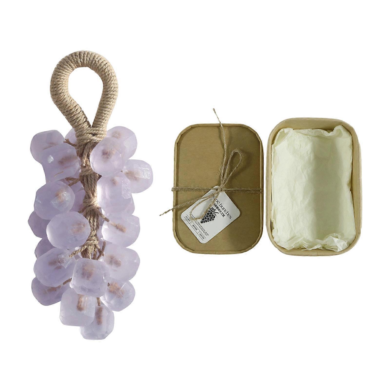 Grape Soap Bath Bar Moisturizing Formula Hanging Design Cleanser For Spa Like Experience Skin Friendly Home Decors Multicolor