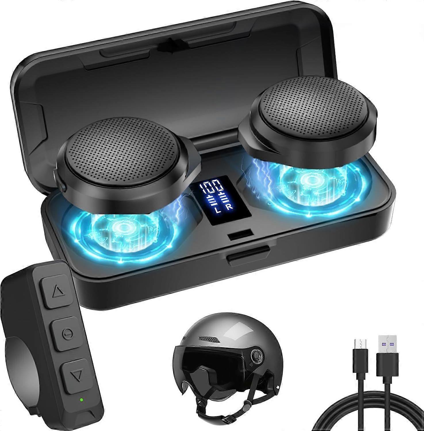 Motorcycle Bluetooth Headset Helmet LED Display 1900mAh Battery for Skiing and Cycling